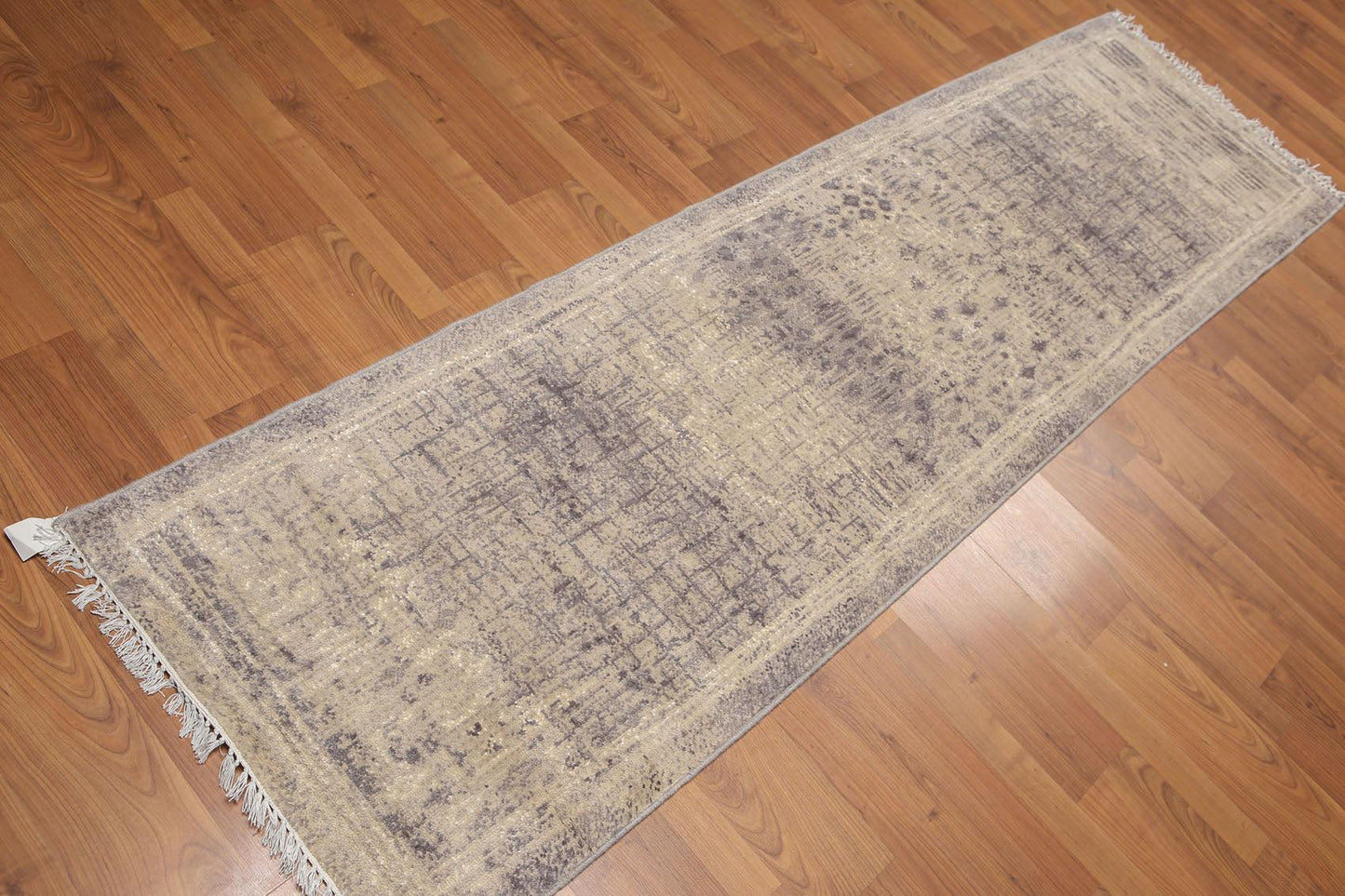 2'4" x 8' Hand Knotted Abstract Modern 100% Wool runner Area rug Beige-1