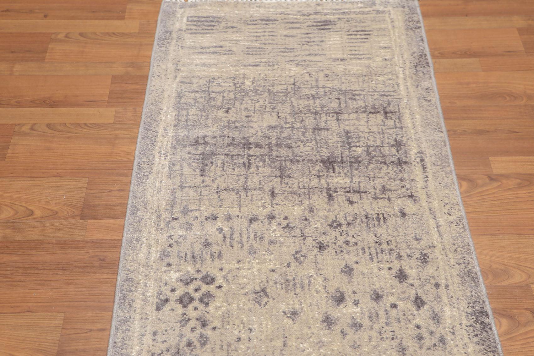 2'4" x 8' Hand Knotted Abstract Modern 100% Wool runner Area rug Beige-2
