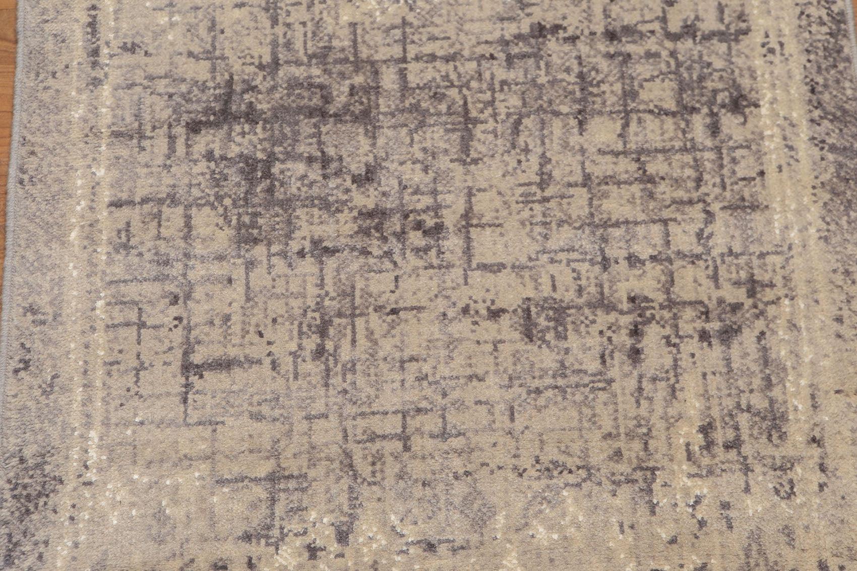 2'4" x 8' Hand Knotted Abstract Modern 100% Wool runner Area rug Beige-3