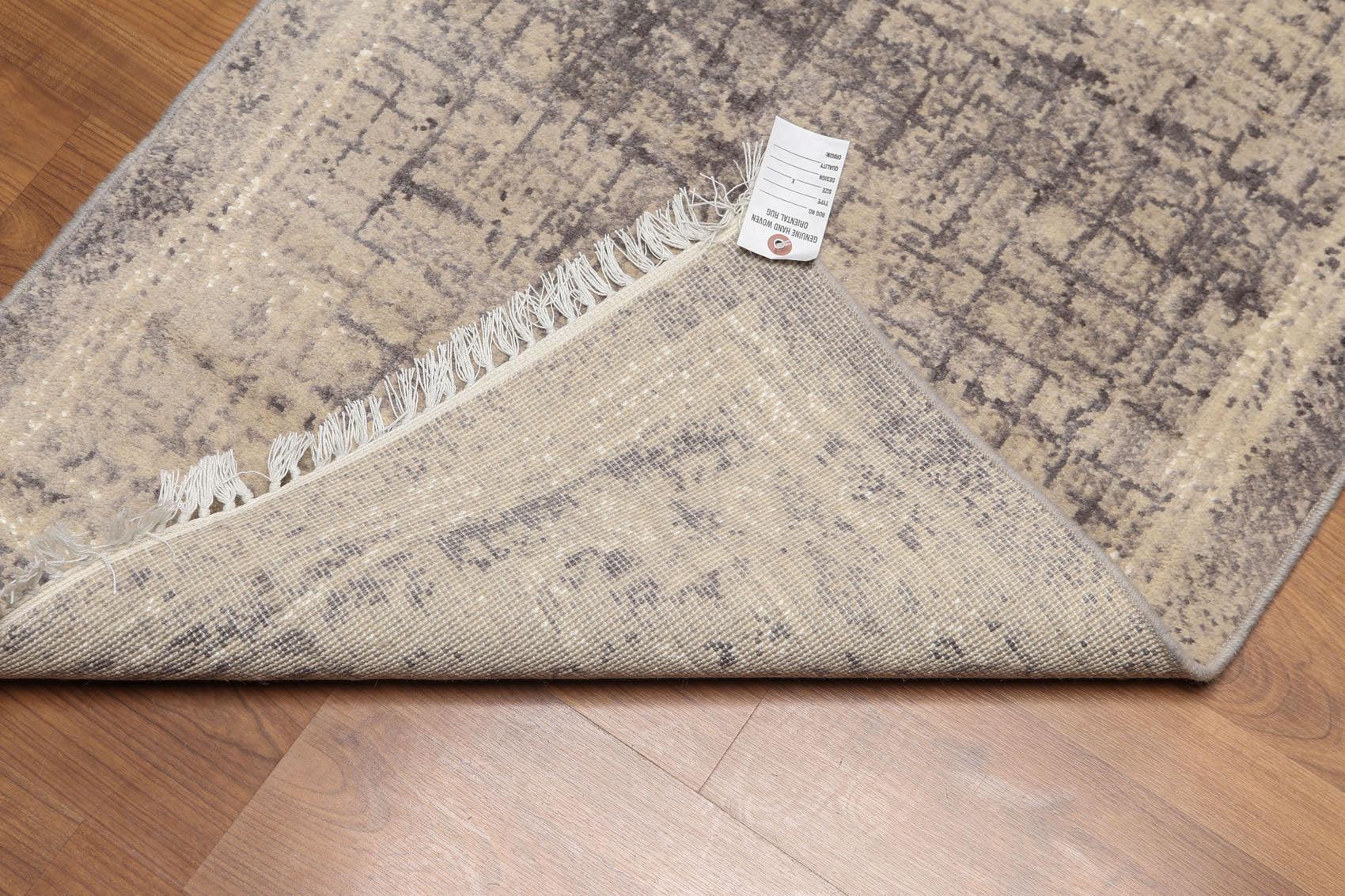 2'4" x 8' Hand Knotted Abstract Modern 100% Wool runner Area rug Beige-4