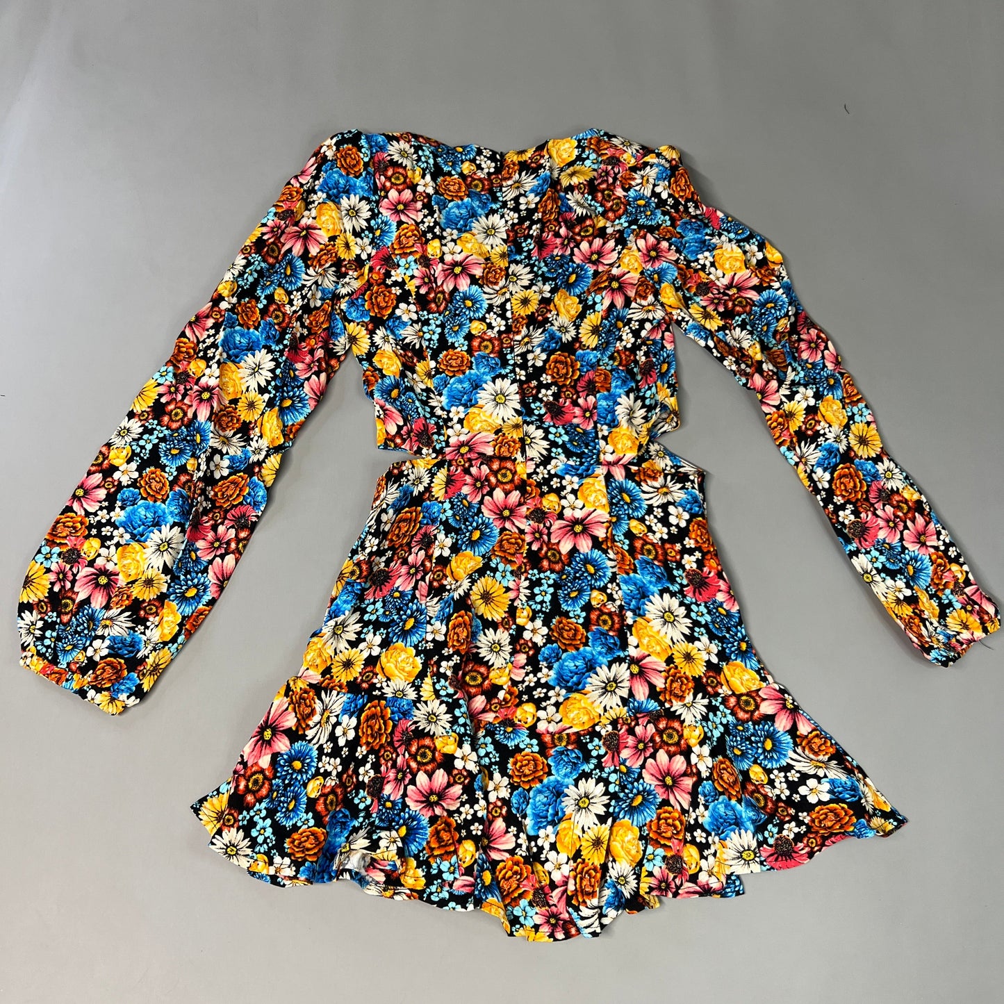 AFRM X Revolve Monna Sike Cutouts Mini Dress Women's XS Multi Wildflower AED020544 (New)