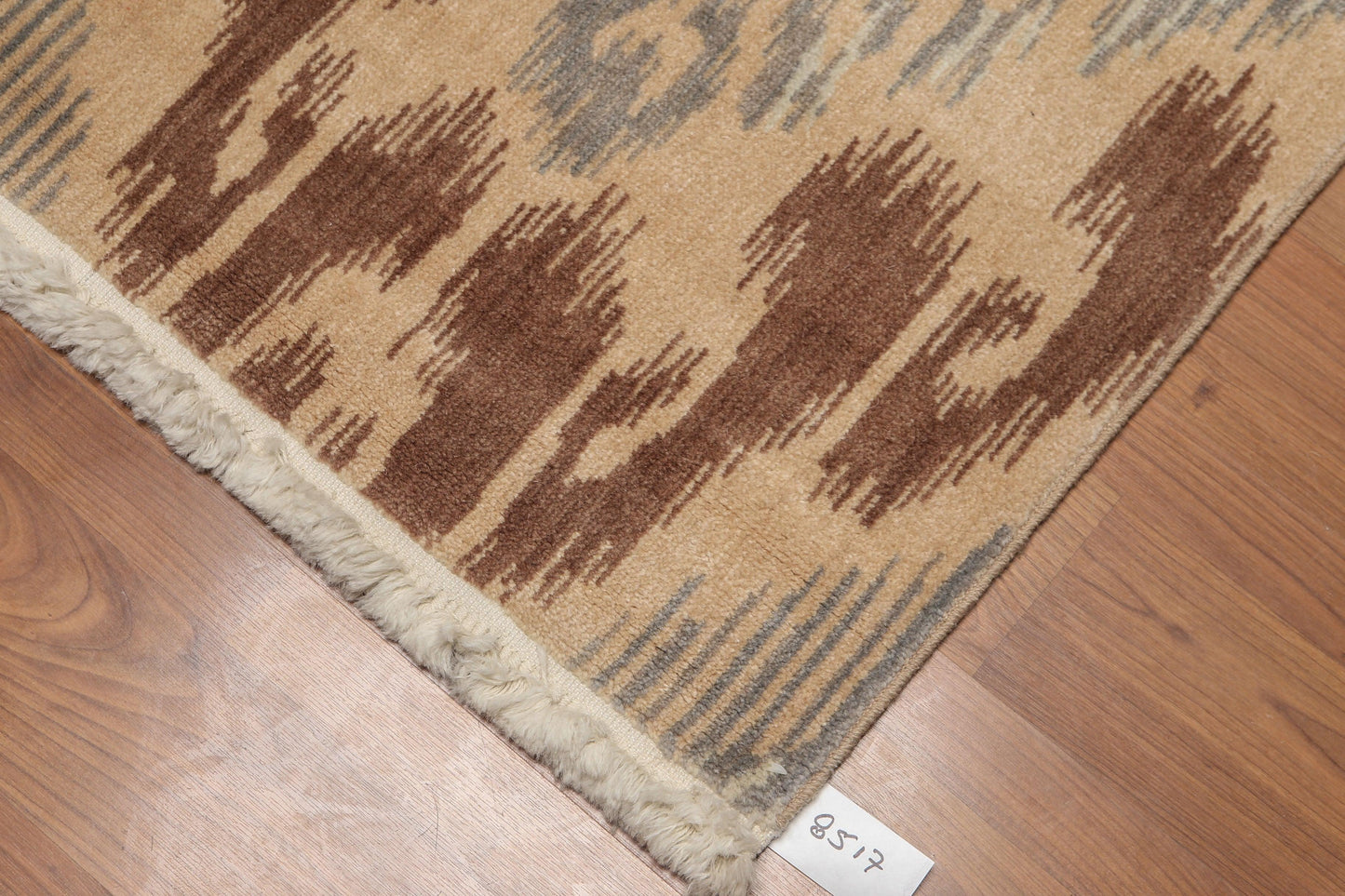 2'4" x 8' Hand Knotted Ikat 100% Wool runner Area rug Modern Tan-4