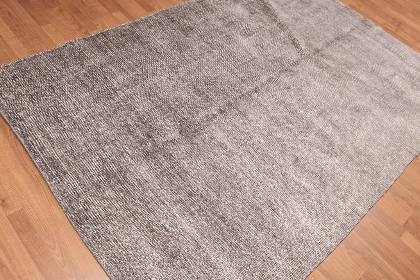 5' x 8' Hand Knotted Textured Industrial Bamboo Silk Area rug Gray 5x8-1