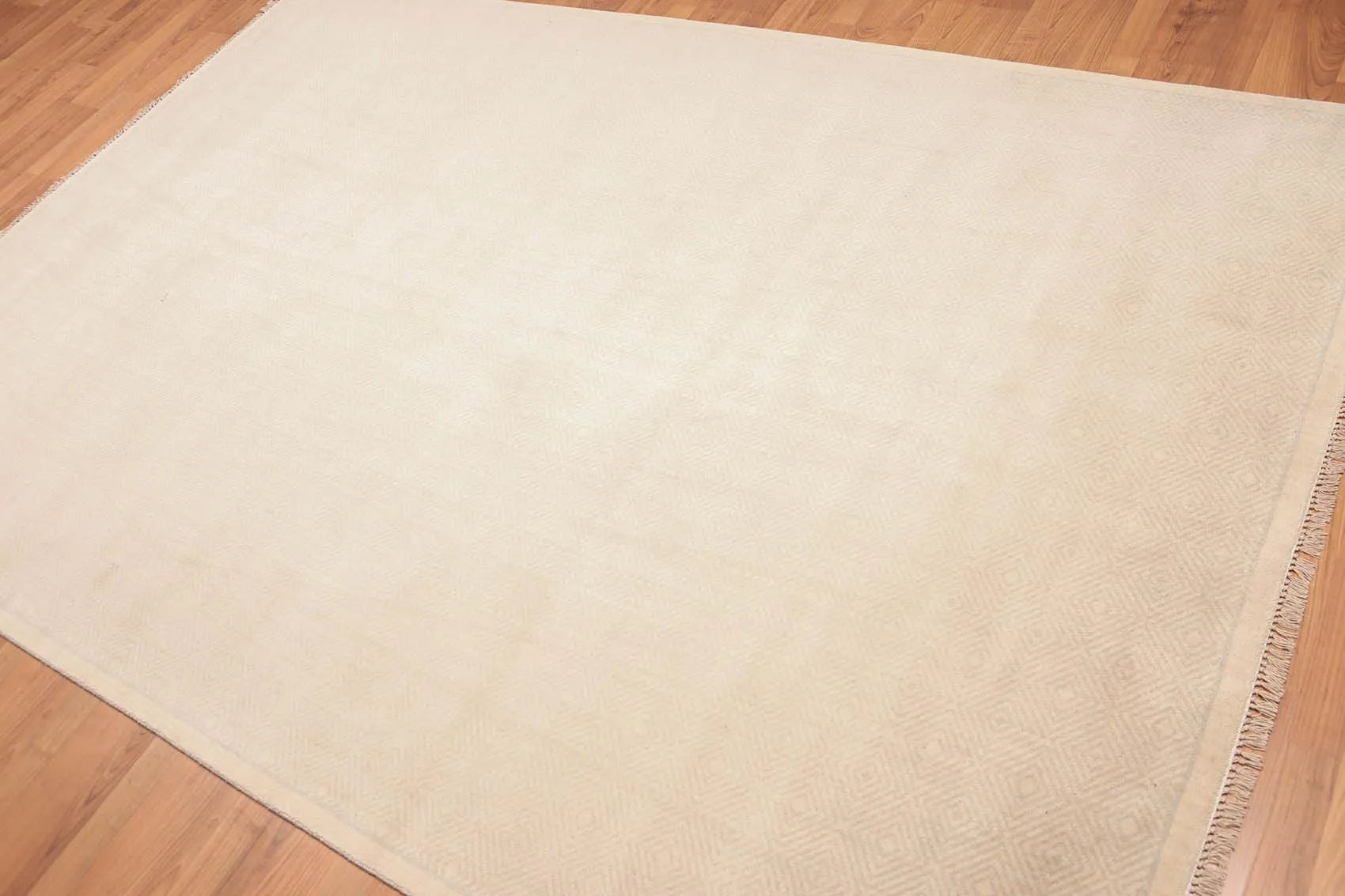 6' x 9' Geometric Pattern Hand Knotted 100% Wool Area Rug Beige 6x9-1