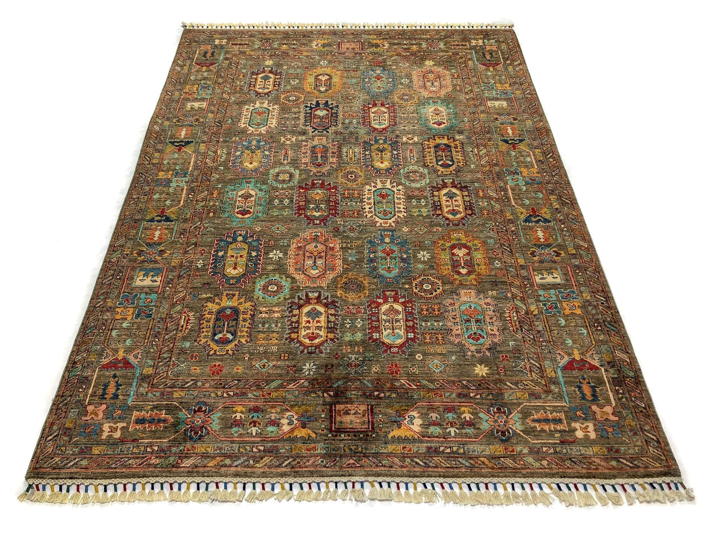 Khorjin (5'06"x7'08") camel/jewel tones-4