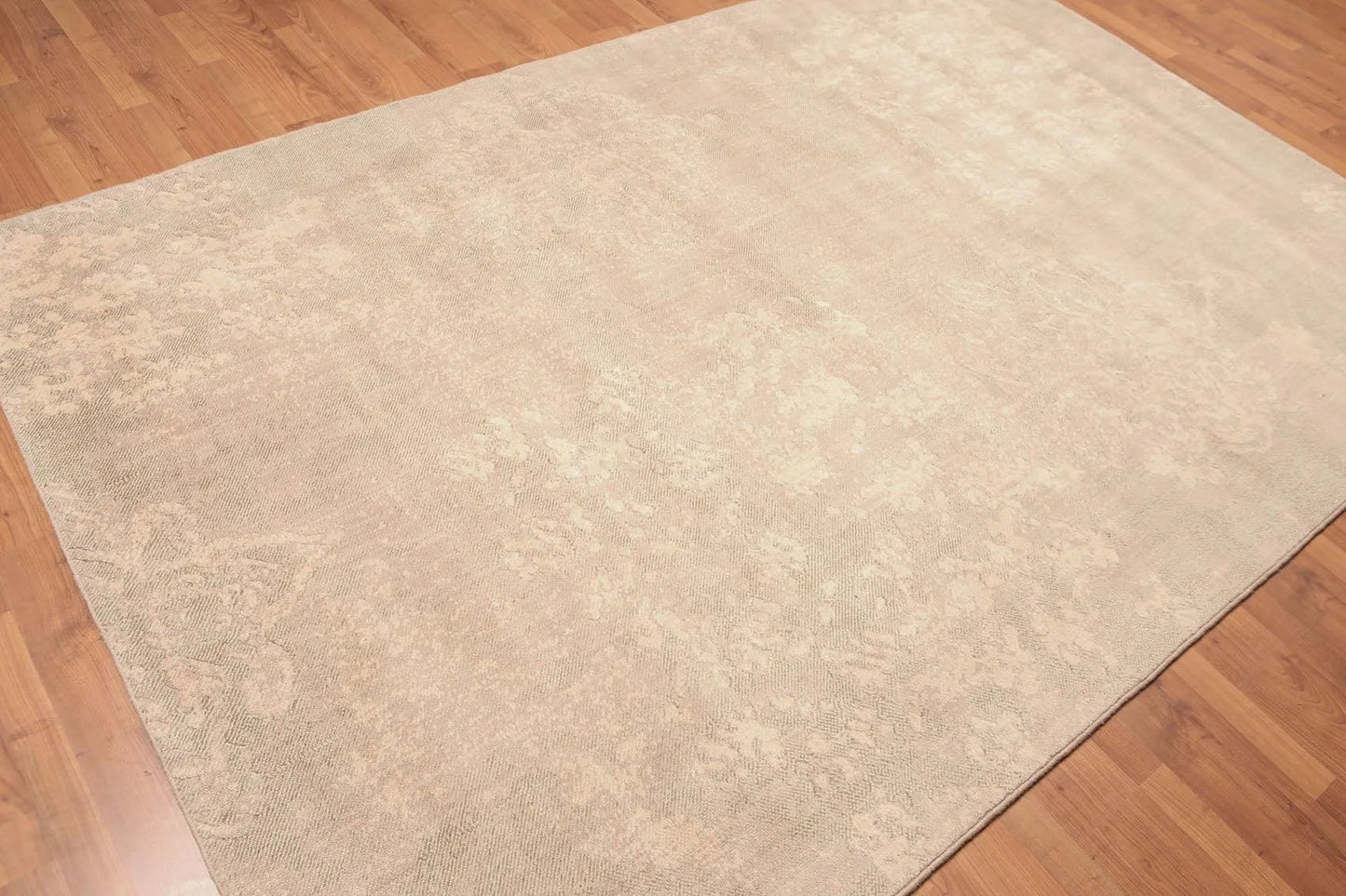 6' x 9' Contemporary Textured Industrial Look Wool Area rug Beige-1