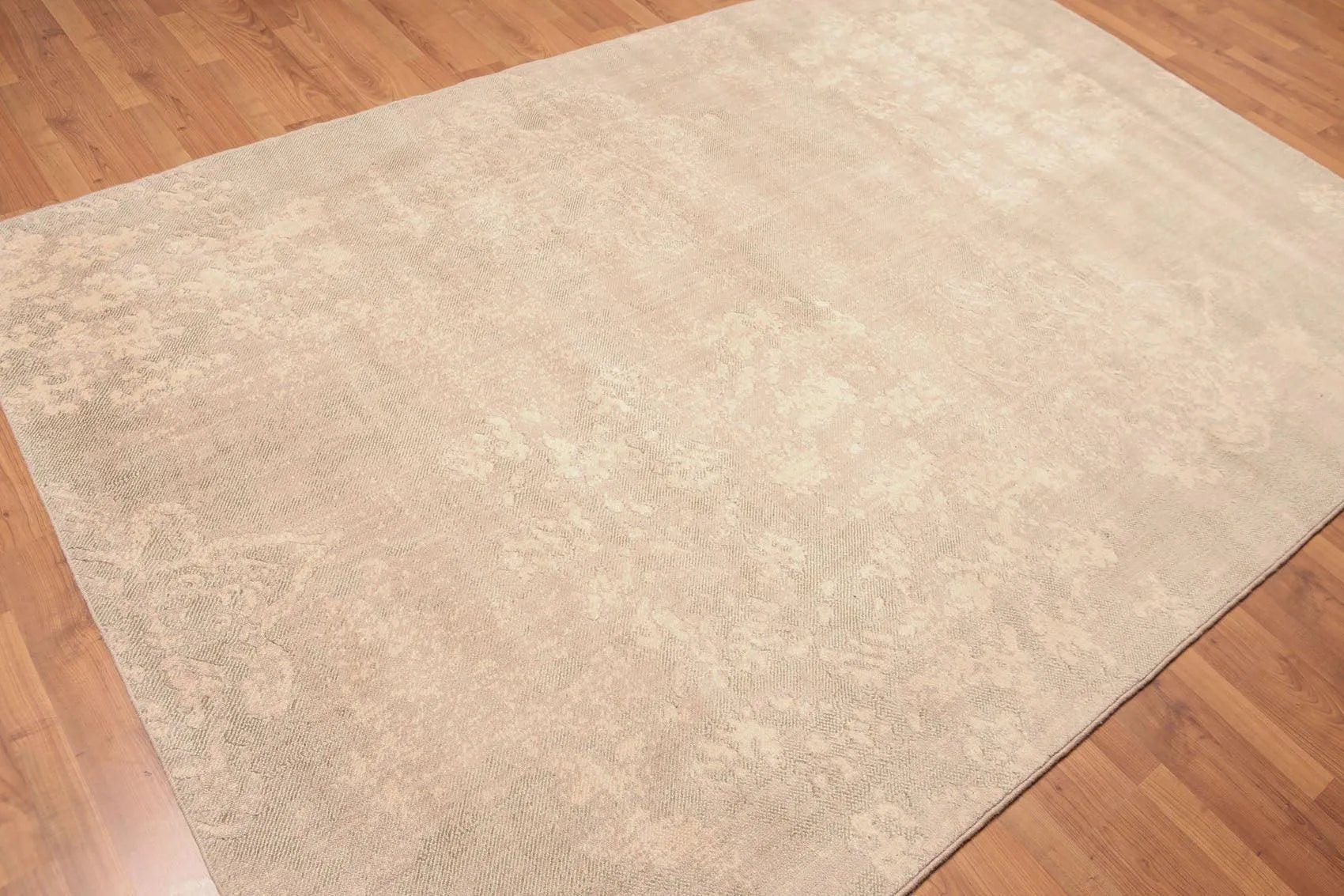 6' x 9' Contemporary Textured Industrial Look Wool Area rug Beige-1