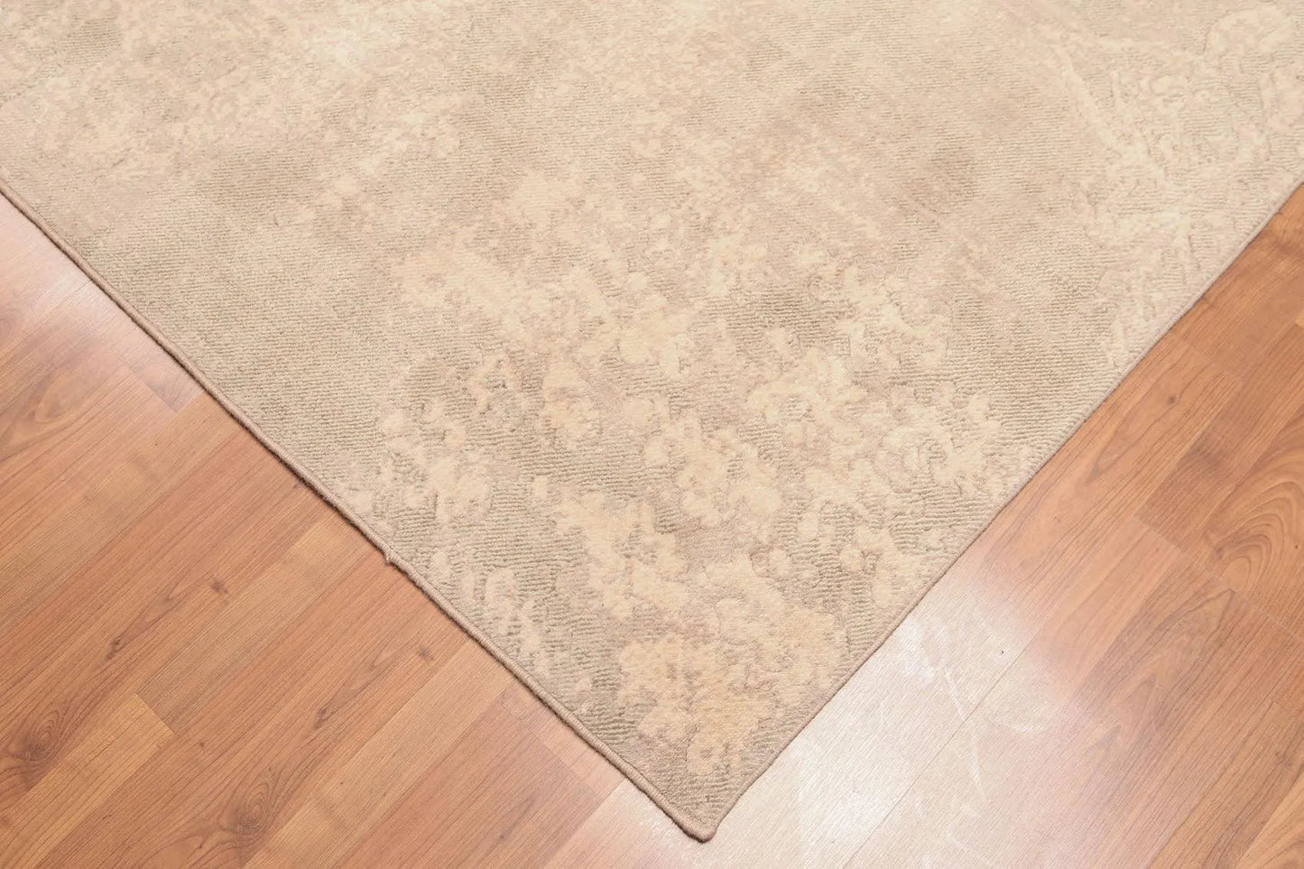 6' x 9' Contemporary Textured Industrial Look Wool Area rug Beige-3