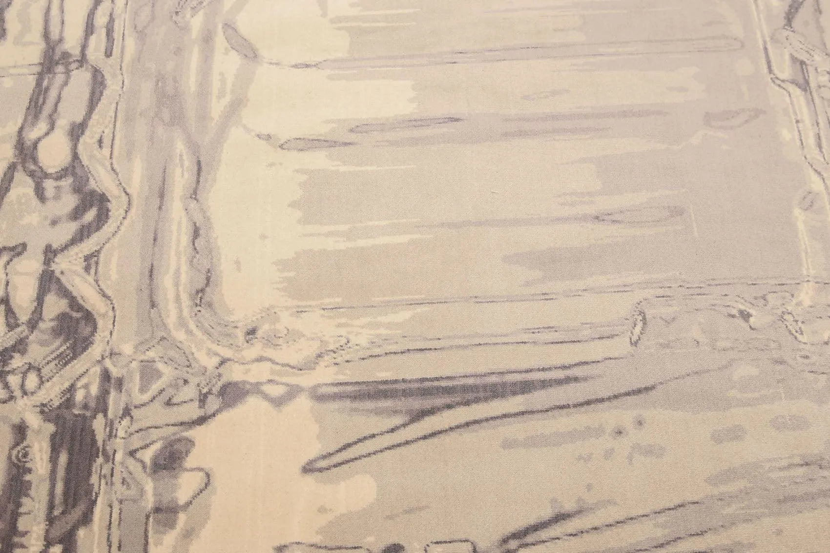 6' x 9' Hand Knotted Contemporary Marble finish look Wool Area rug Ivory-4