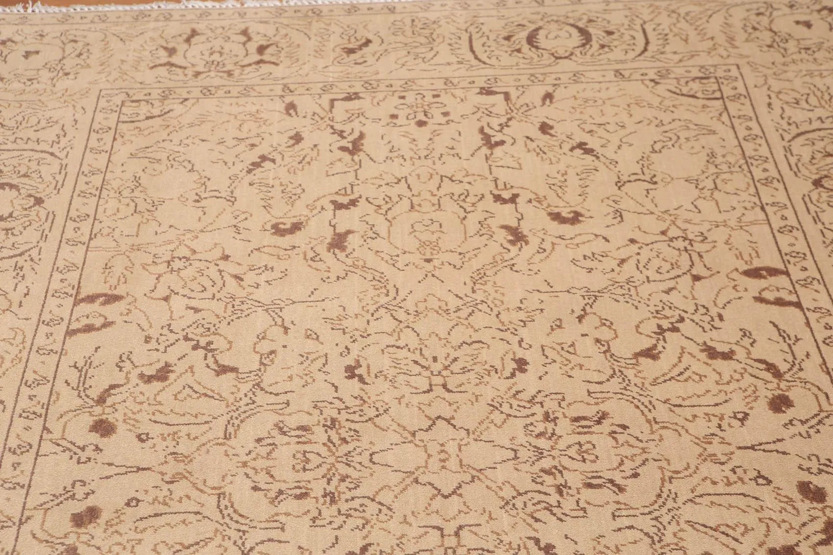6' x 9' Hand Knotted 100% Wool Oriental Area Rug Tan-3