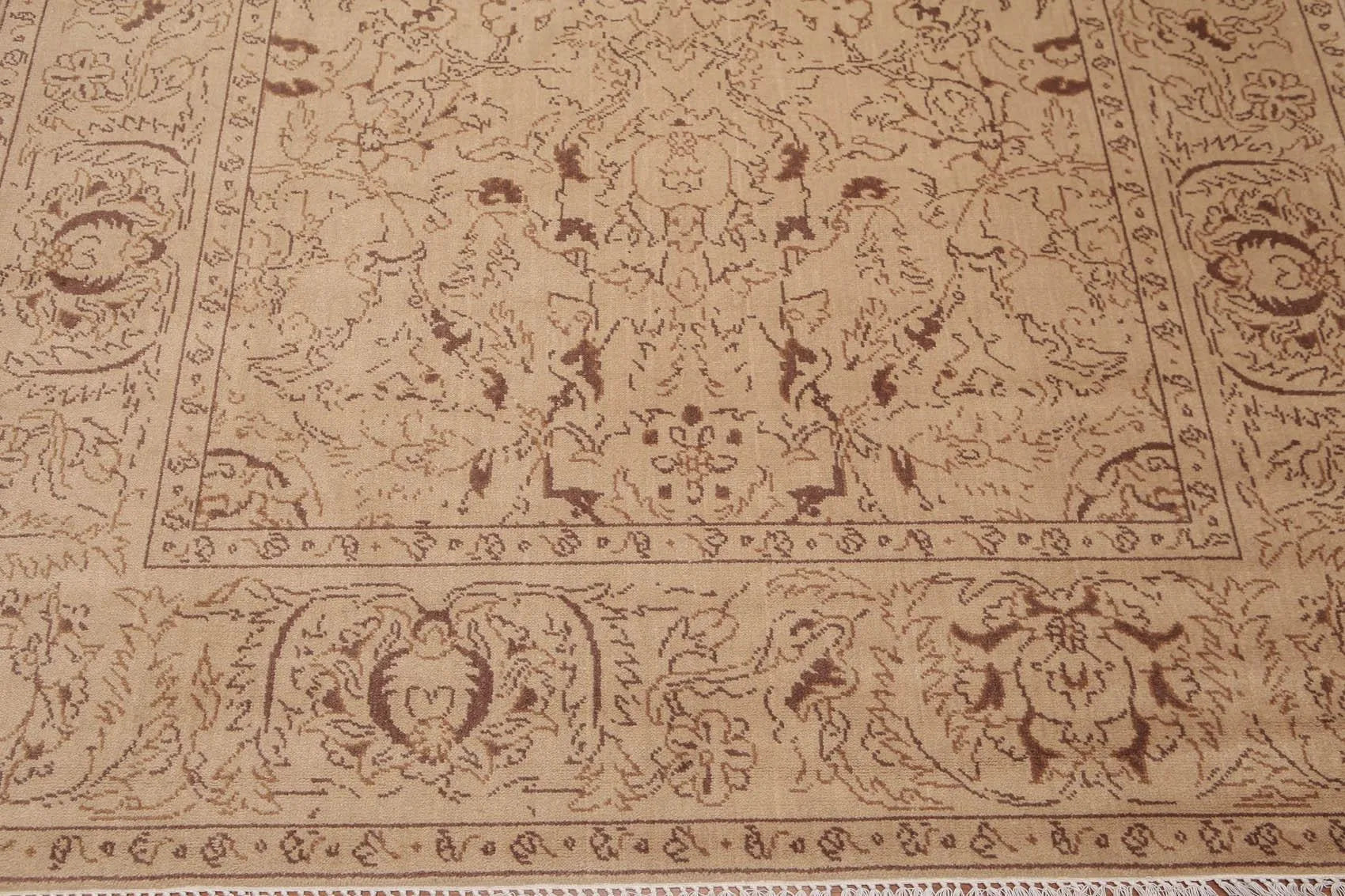 6' x 9' Hand Knotted 100% Wool Oriental Area Rug Tan-4
