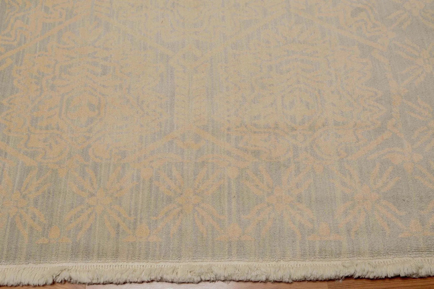 6' x 9' Hand Knotted Damask Pattern 100% Wool Area rug Gray-4