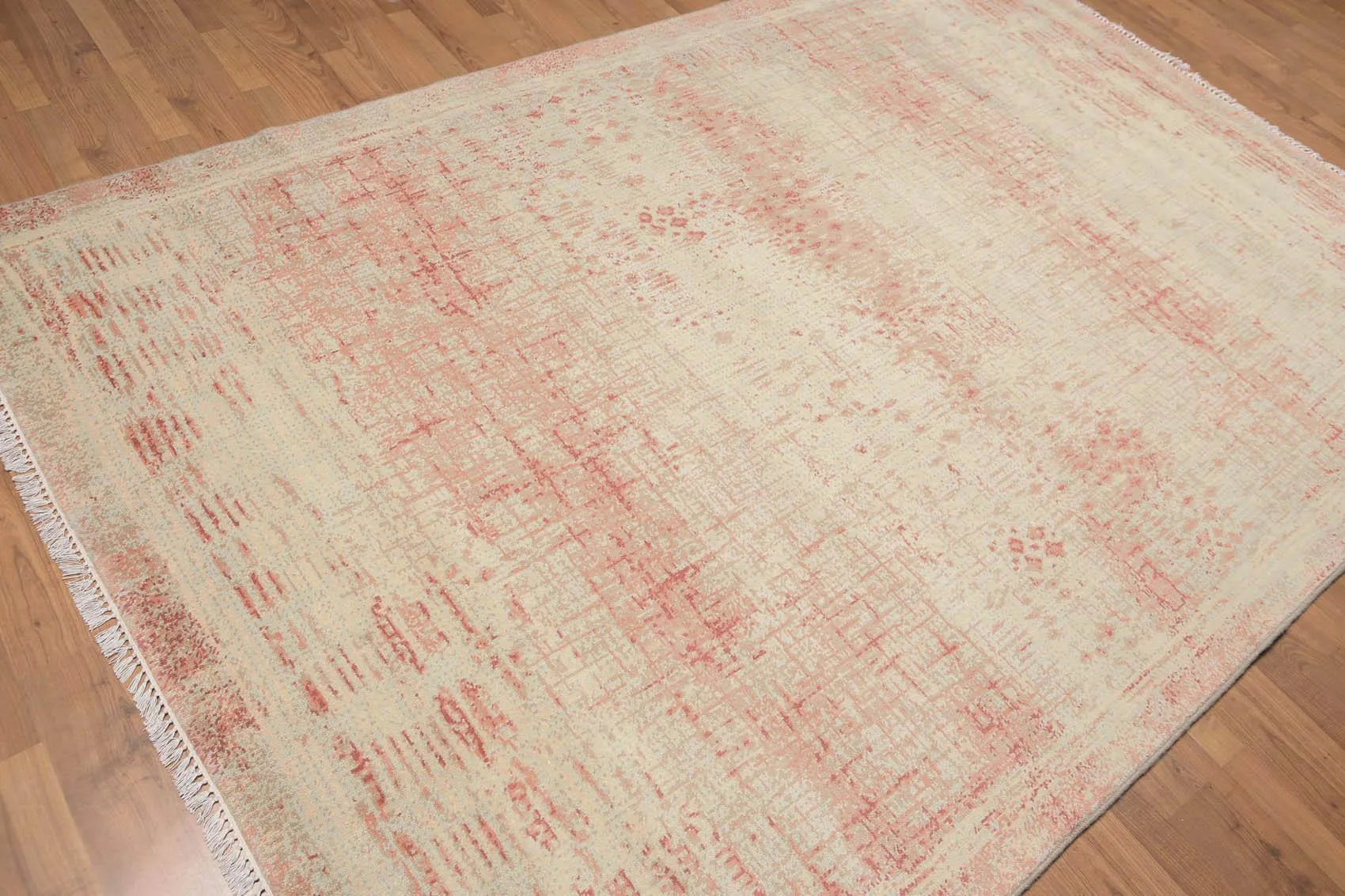 6' x 9' Hand Knotted Industrial Chic100% Wool Area rug Aqua-2