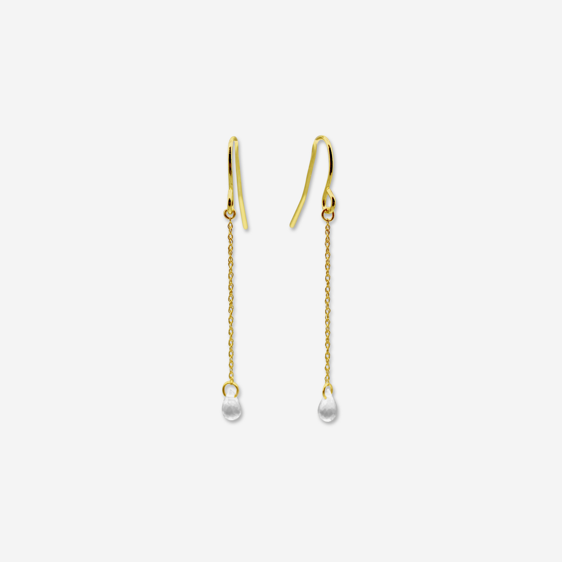 Rose Quartz Drop Earrings-0
