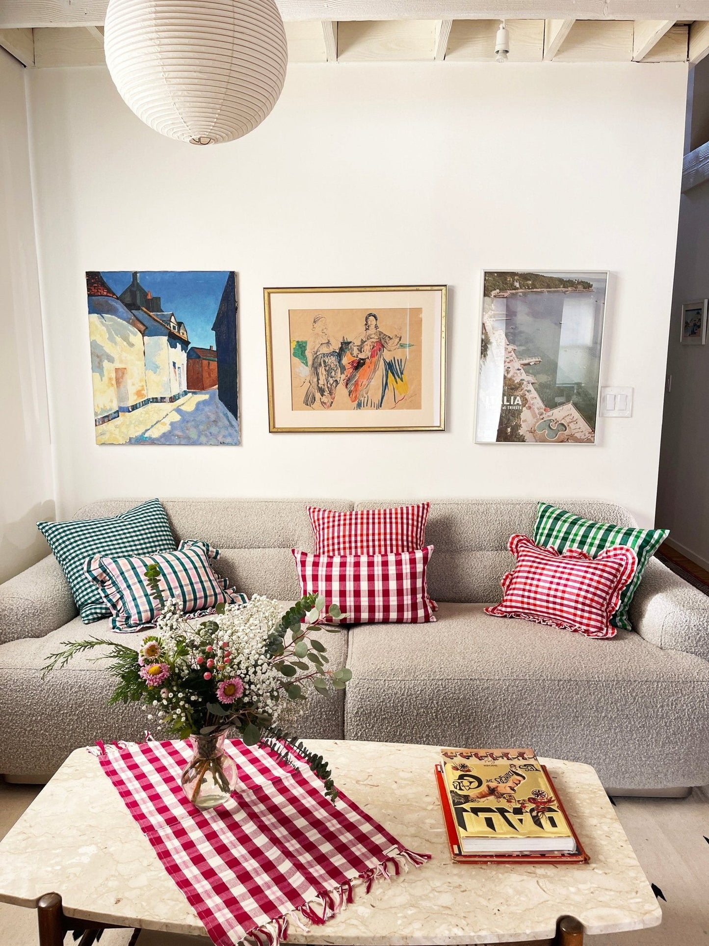 Josefina Ruffle Plaid Pillows