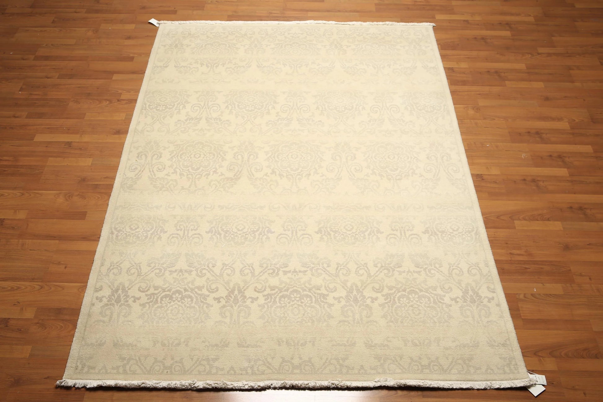 Hand Knotted 100% Wool Traditional Oriental Area Rug Beige 6' x 9'-2