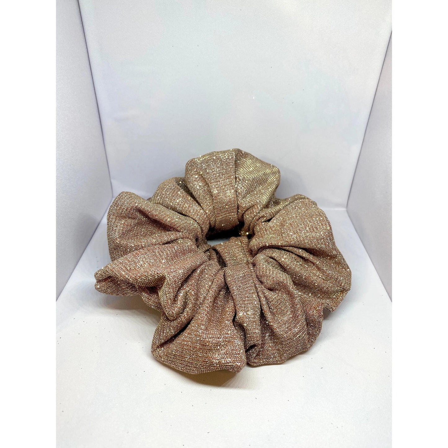 Dusty Rose Pink Sparkle Scrunchie