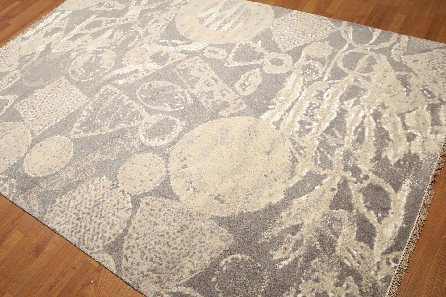 6' x 9' Hand knotted 100% Wool Modern Oriental area rug 6X9 Gray-3