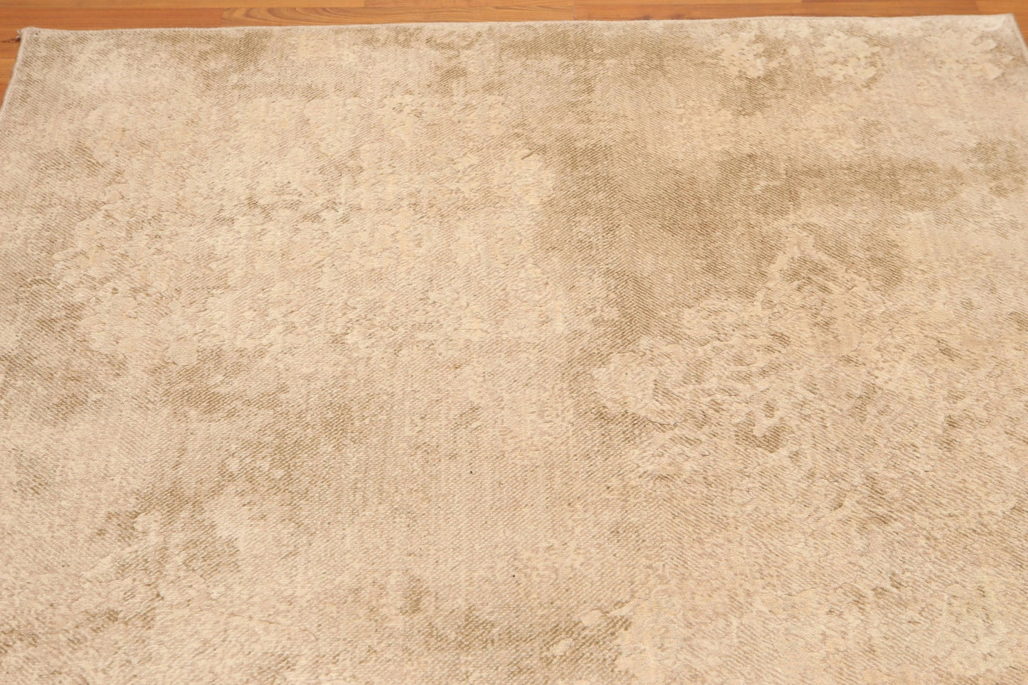 5' x 7' Modern Area Rug Erased Distress Pattern Wool Hand Knotted Tan-2