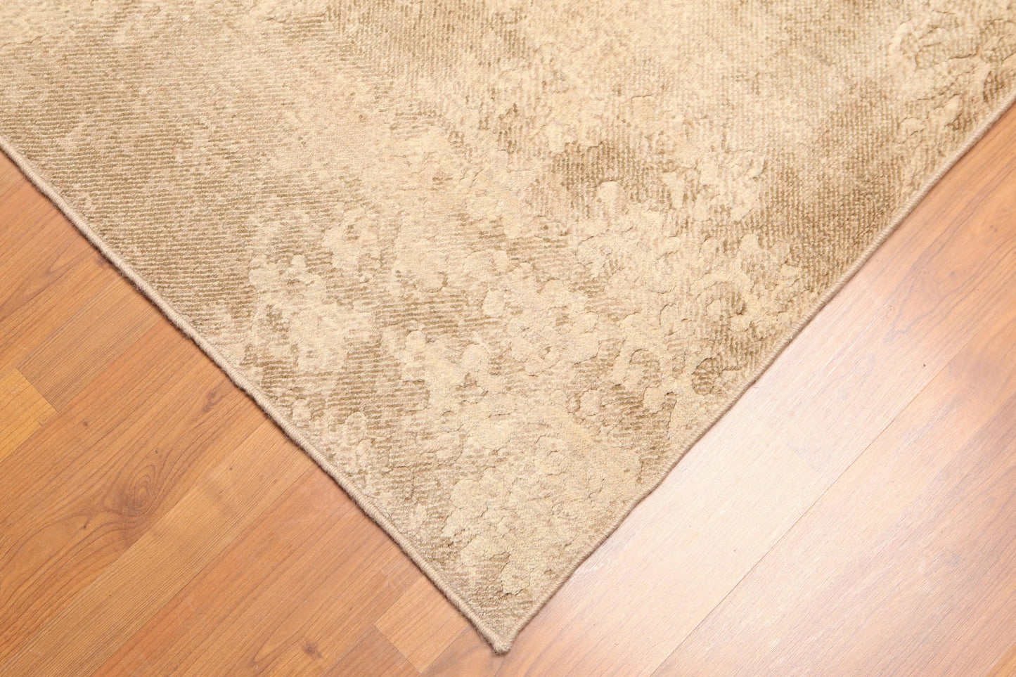 5' x 7' Modern Area Rug Erased Distress Pattern Wool Hand Knotted Tan-4