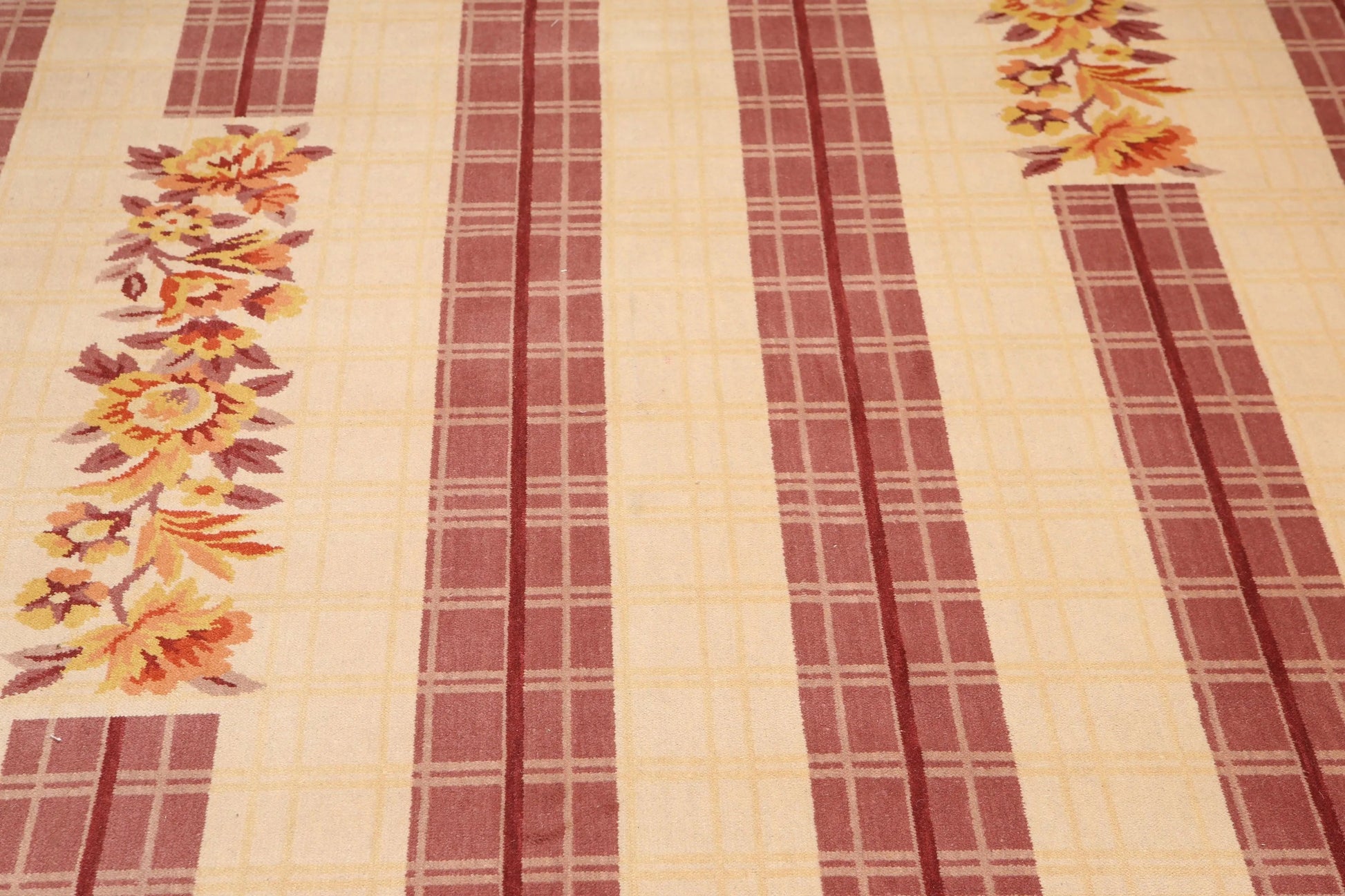 6' x 9' Floral Transitional Area rug Hand Knotted 100% Wool Beige-3