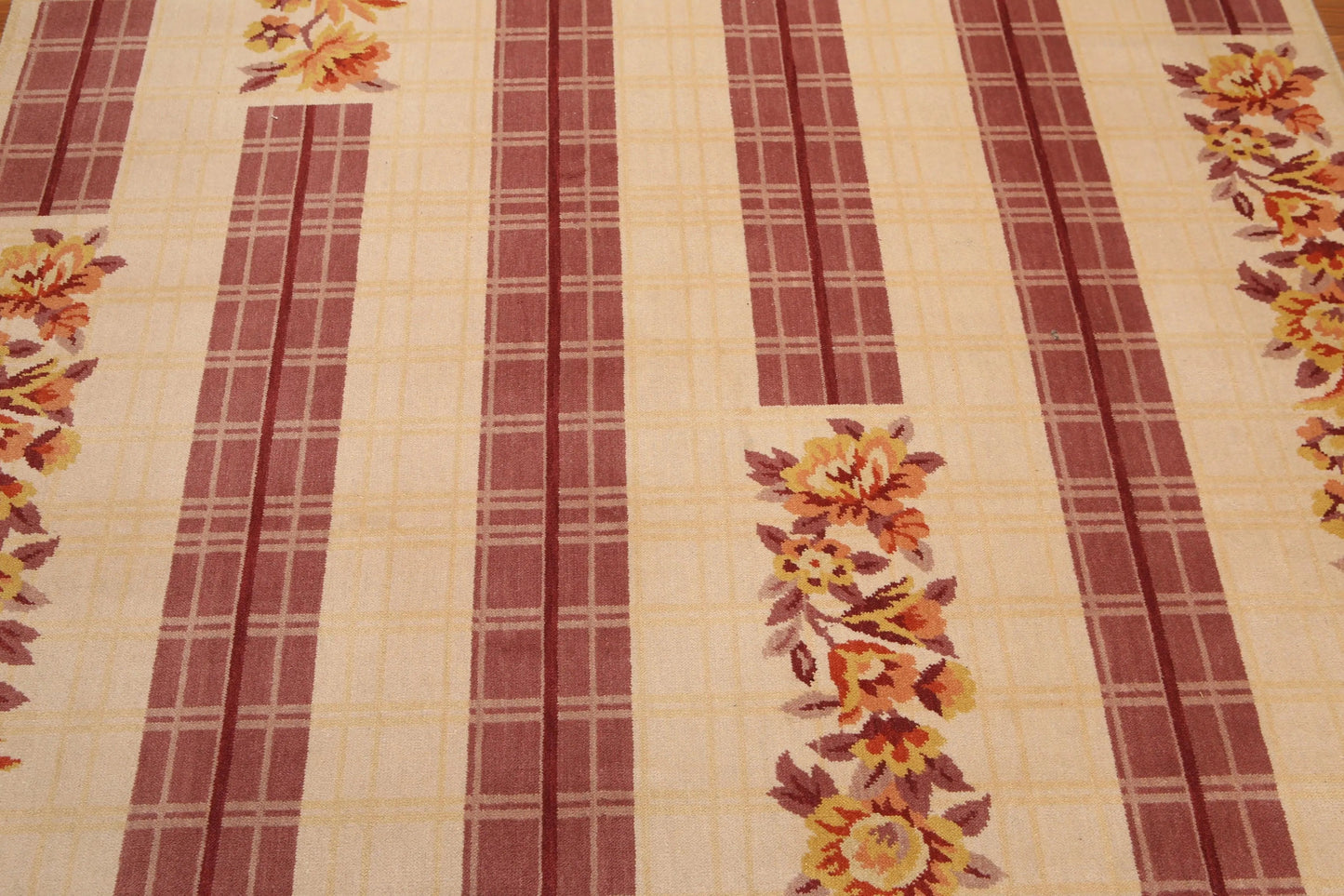 6' x 9' Floral Transitional Area rug Hand Knotted 100% Wool Beige-4