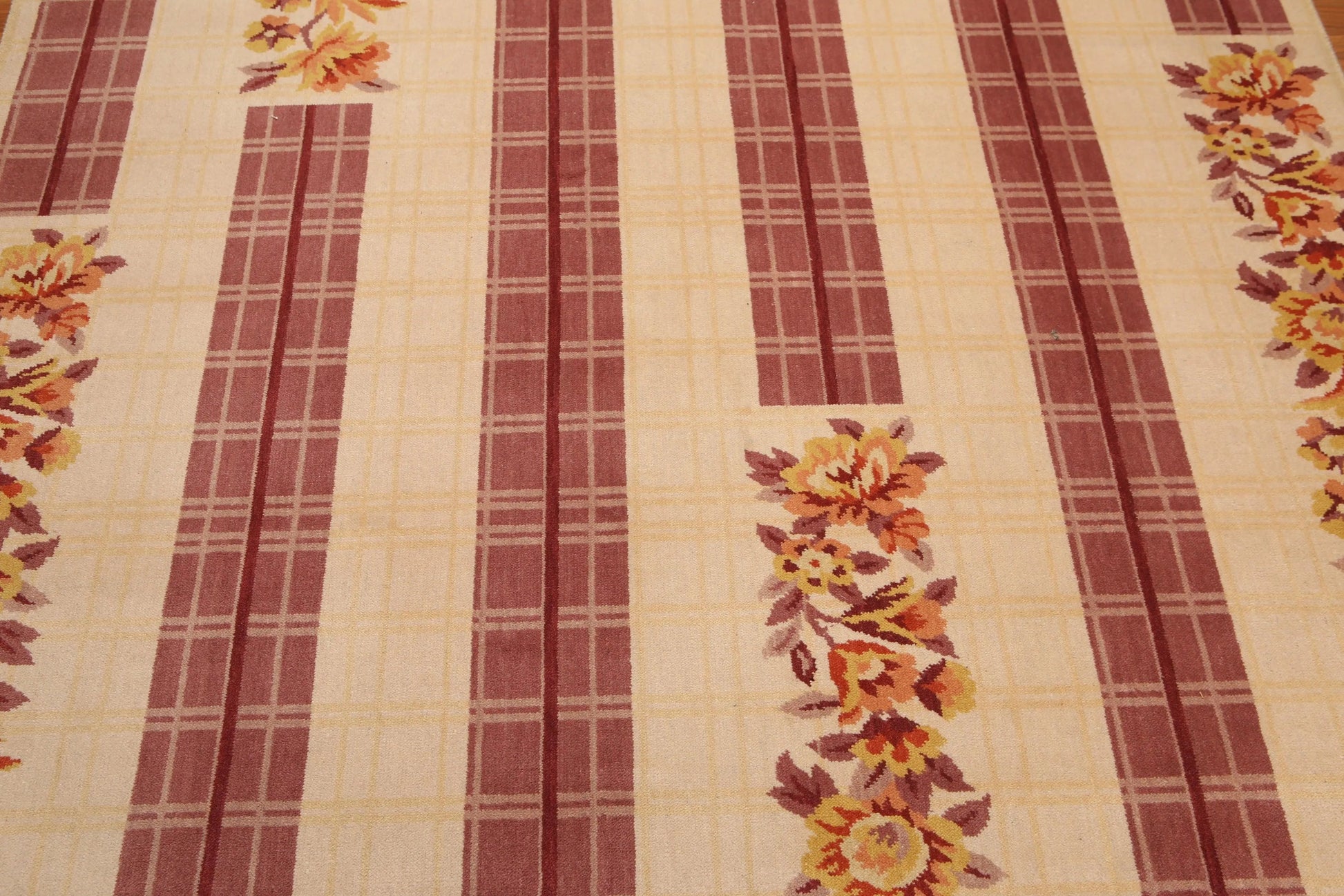 6' x 9' Floral Transitional Area rug Hand Knotted 100% Wool Beige-4