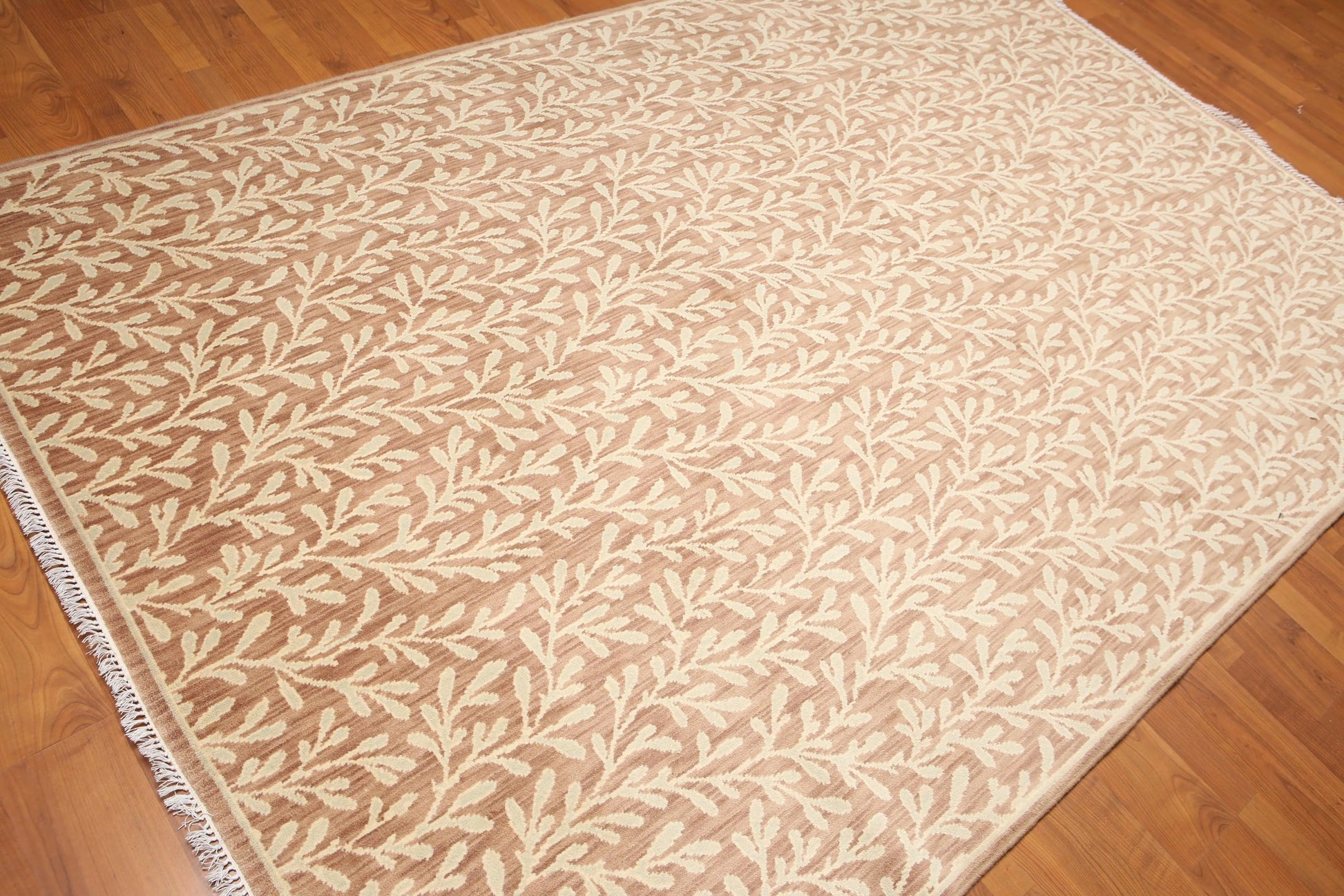 6' x 9' Botanical Hand Knotted Area Rug 100% Wool Taupe-2