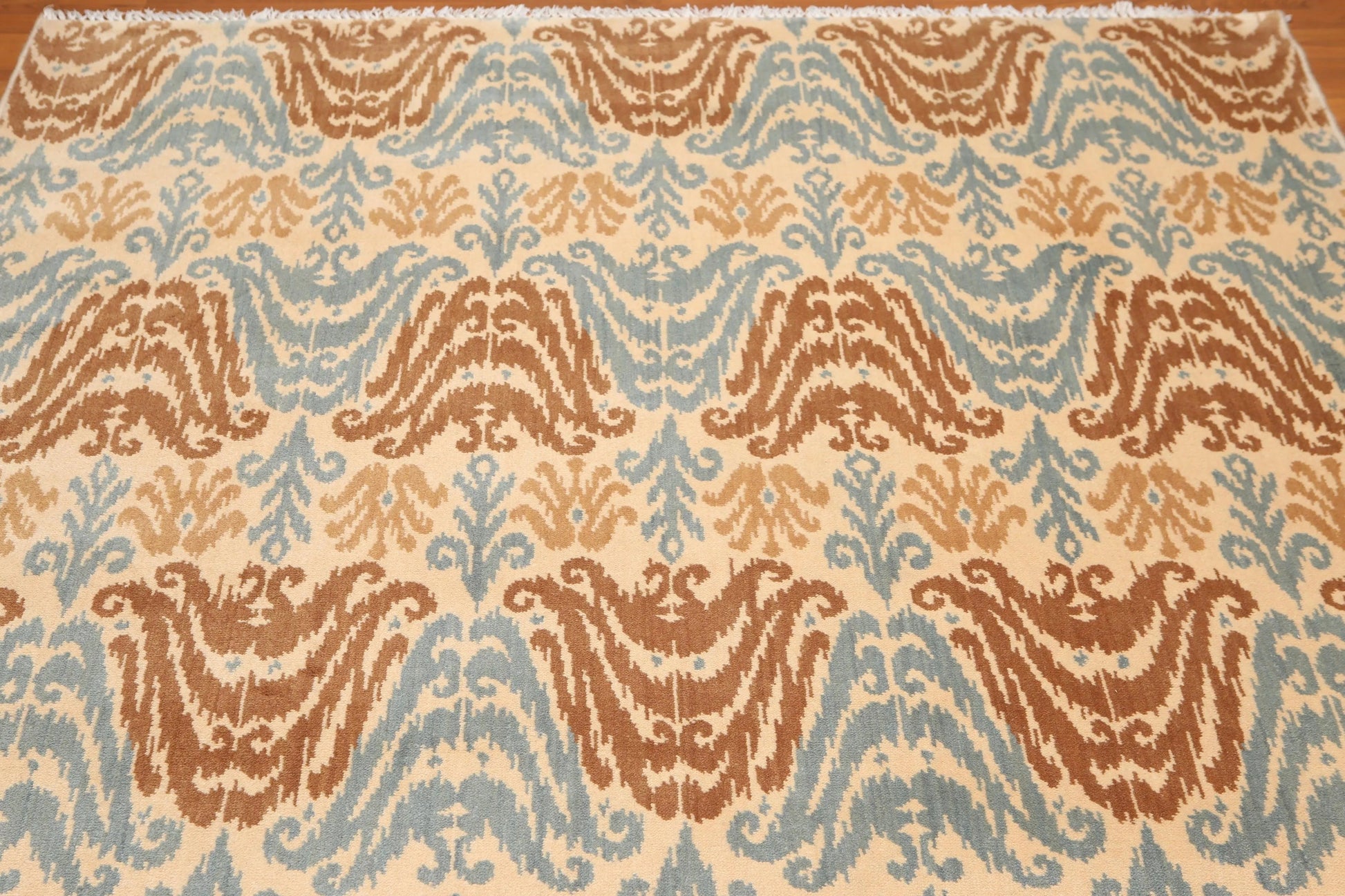 6' x 9' Modern Boho Ikat Area Rug Hand Knotted 100% Wool Beige-3