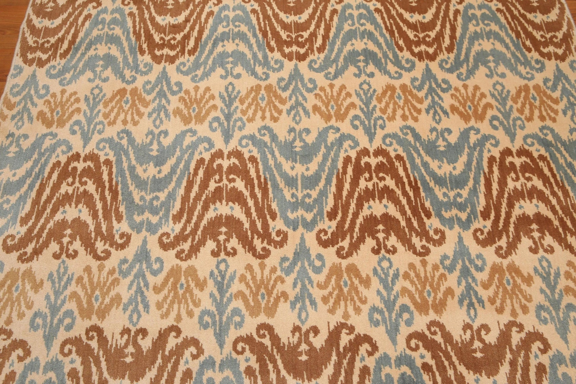 6' x 9' Modern Boho Ikat Area Rug Hand Knotted 100% Wool Beige-4