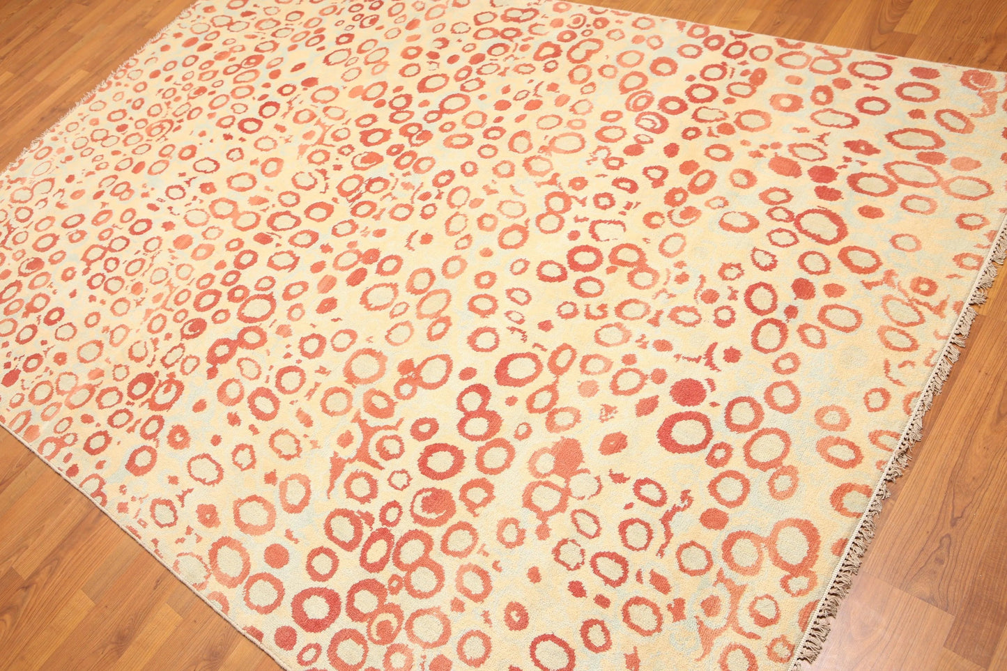 6' x 9' Modern Hand Knotted Graphic Area Rug 100% Wool Aqua-1