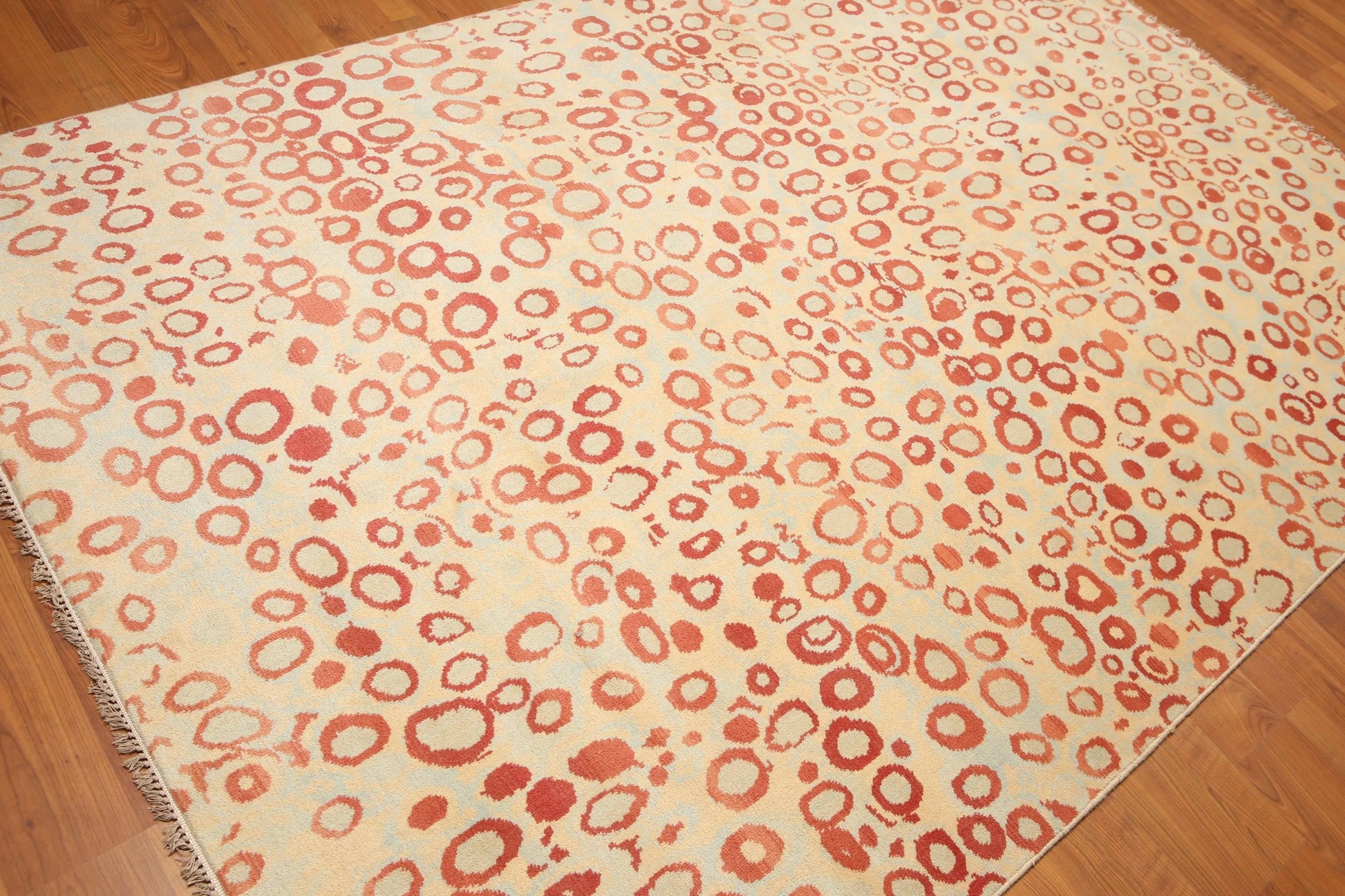 6' x 9' Modern Hand Knotted Graphic Area Rug 100% Wool Aqua-2