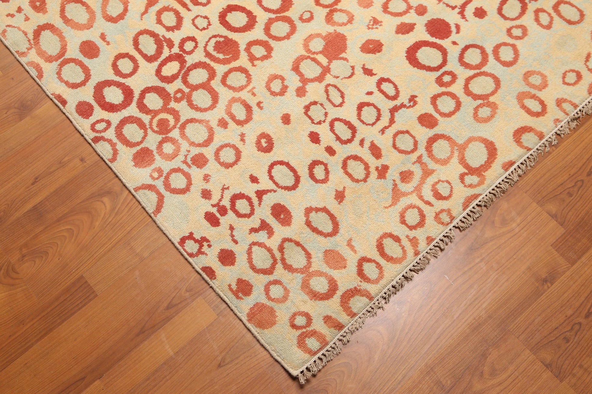 6' x 9' Modern Hand Knotted Graphic Area Rug 100% Wool Aqua-4