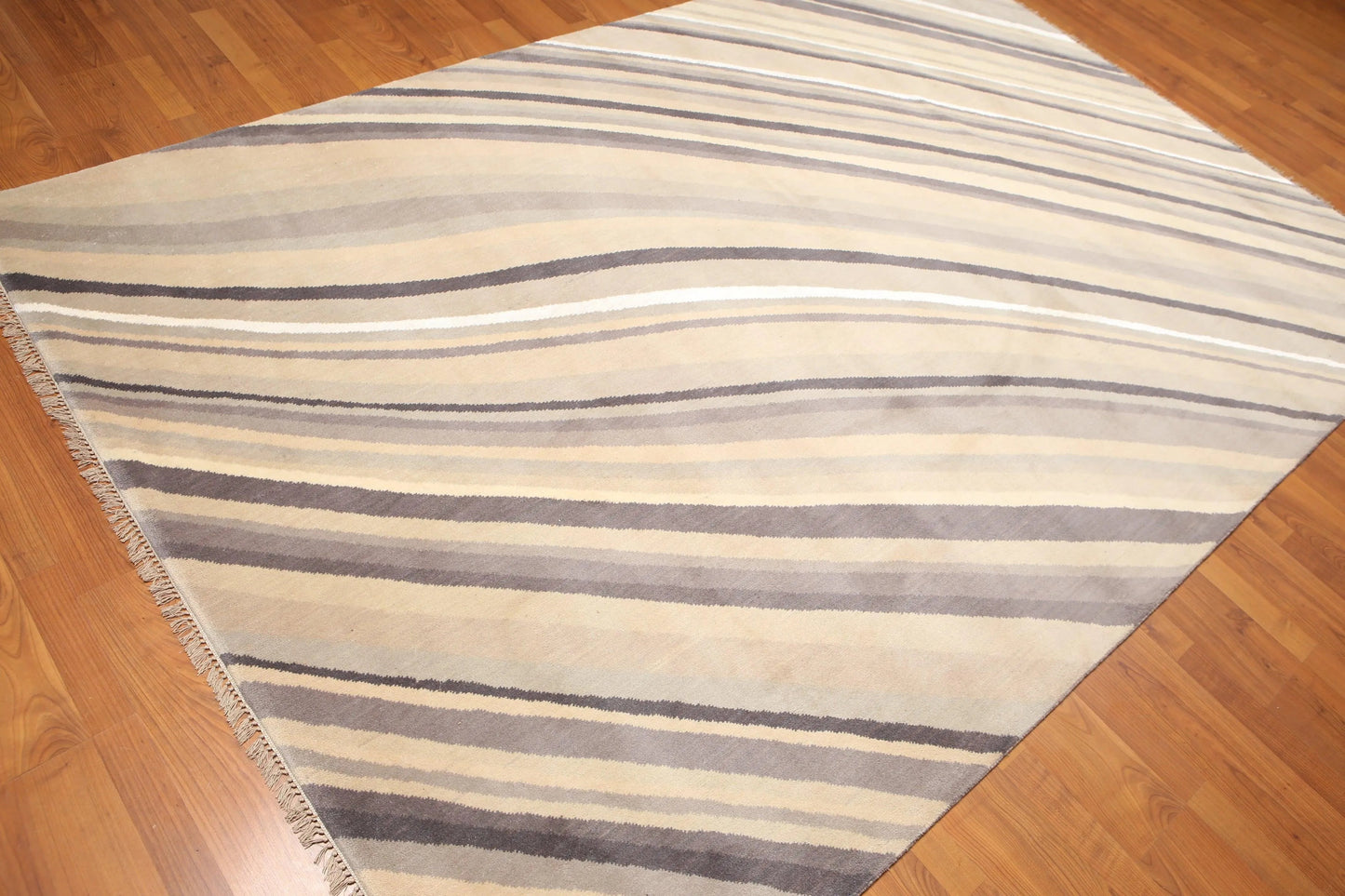 6' x 9' Hand Knotted Designer Area Rug Wool & Bamboo Silk Beige-2