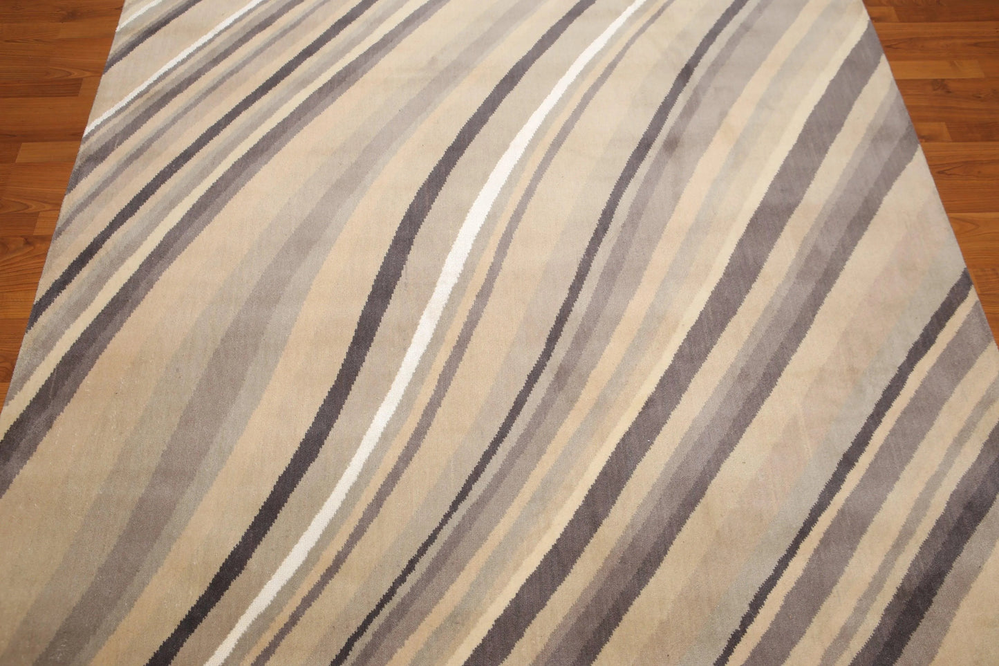 6' x 9' Hand Knotted Designer Area Rug Wool & Bamboo Silk Beige-4