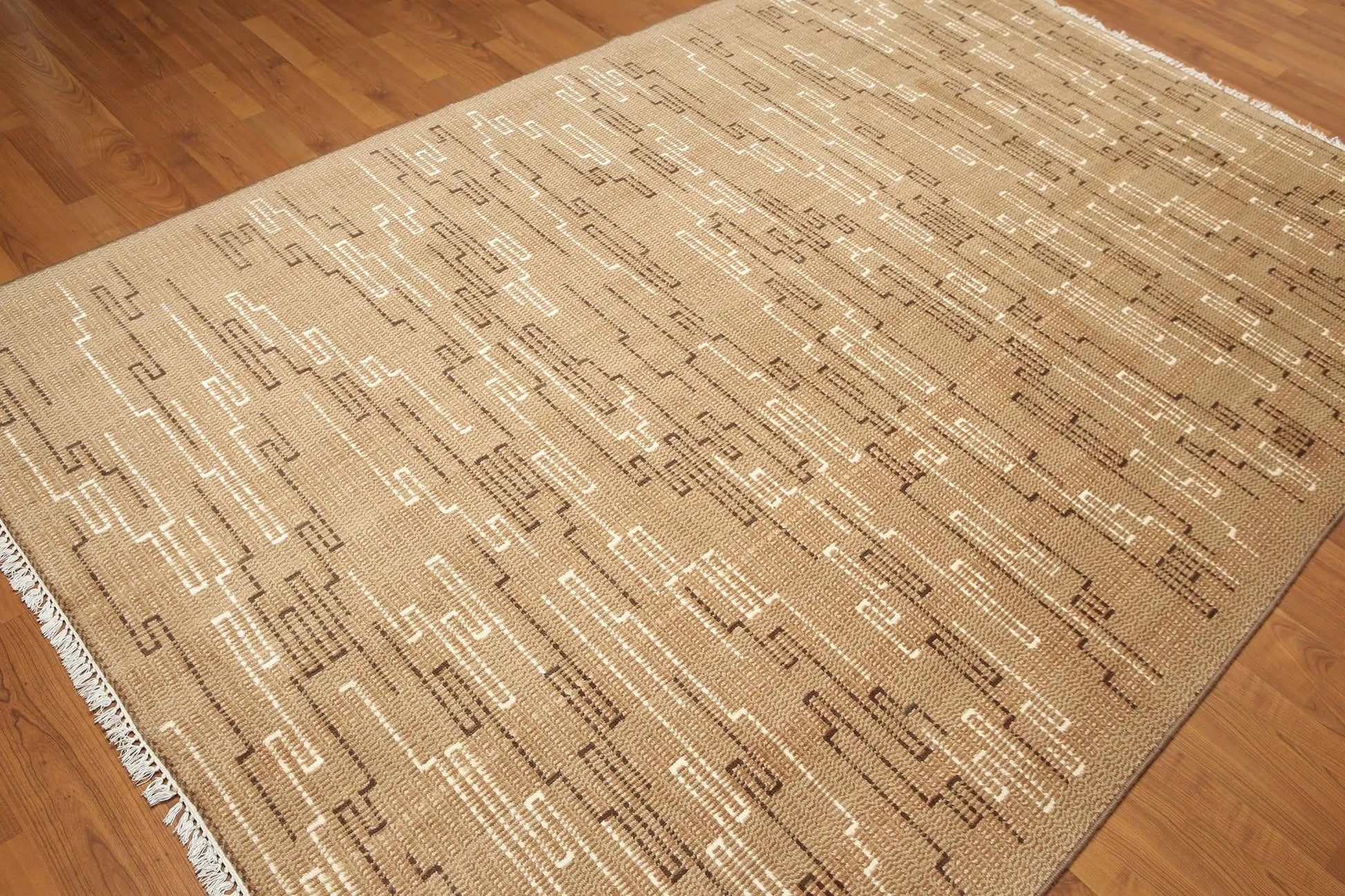 6' x 9' Hand knotted Oriental area rug 100% Wool Modern full pile 6x9 Brown-4