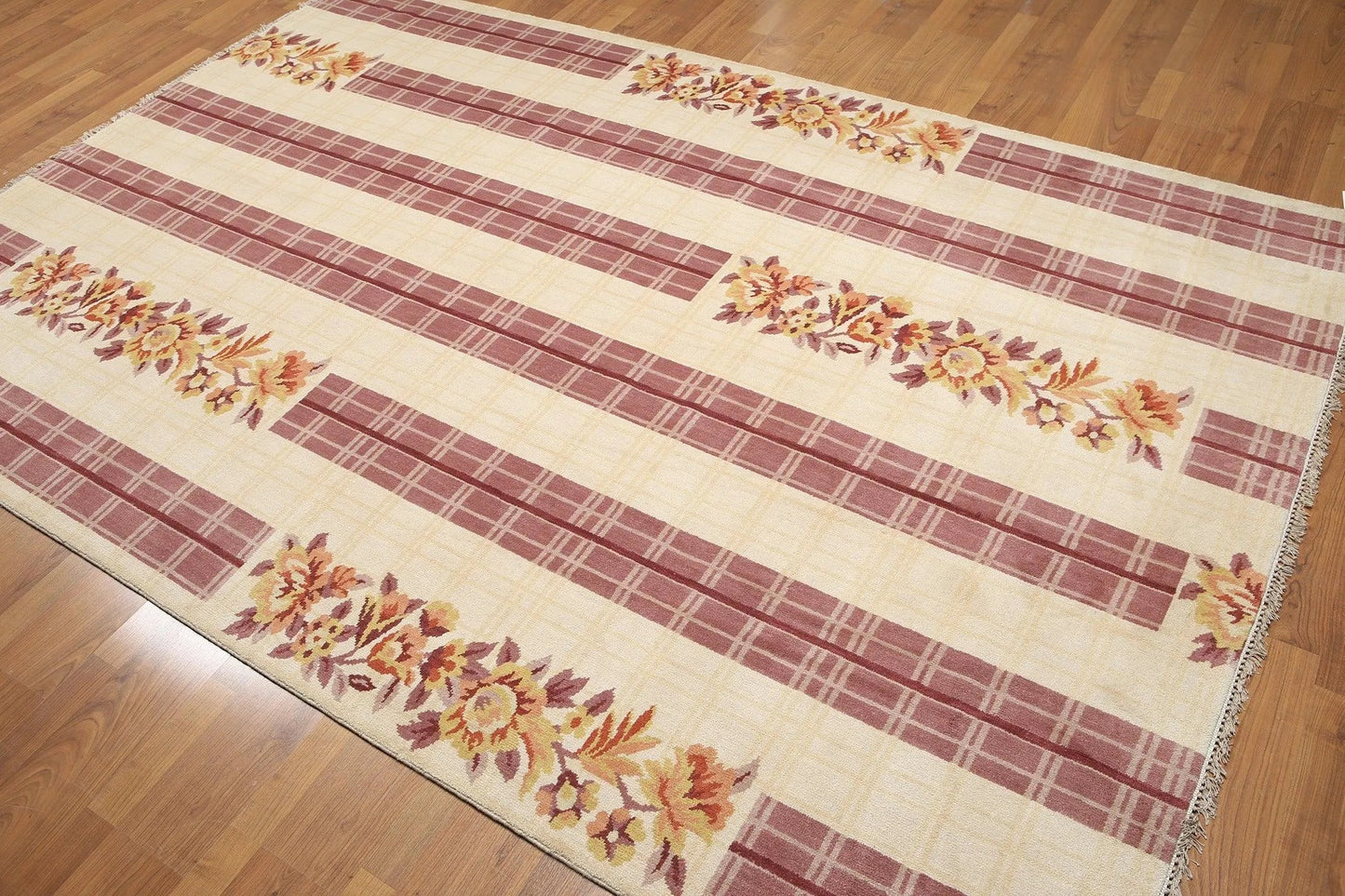 6' x 9' Handmade 100% Wool Oriental Area rug Traditional 6x9 ft Beige-3