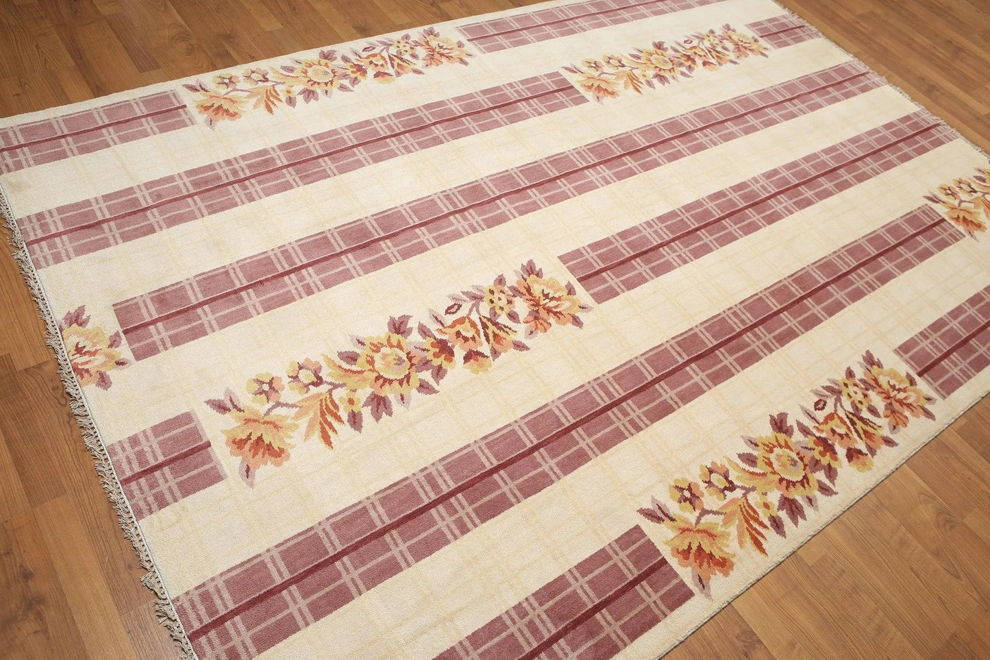 6' x 9' Handmade 100% Wool Oriental Area rug Traditional 6x9 ft Beige-4
