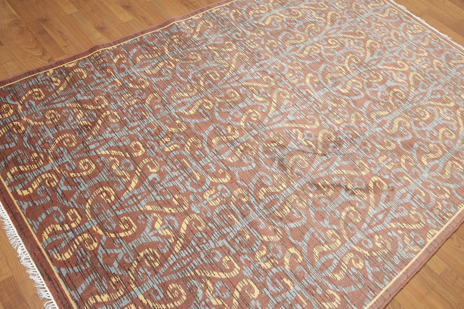 5' x 7' Hand knotted 100% Wool Rug Carpet Transitional Brown-1