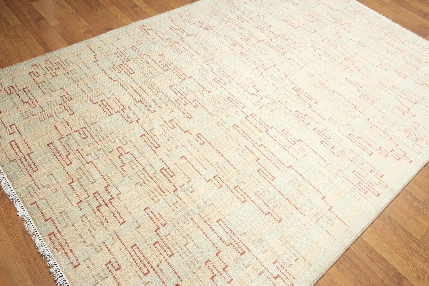 6' x 9' Handmade 100% Wool Oriental Area rug Modern 6x9 Beige-4