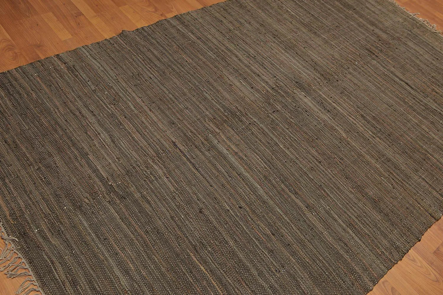 6x9 Tone on Tone Leather Flat Pile Modern & Contemporary Oriental Area Rug-1