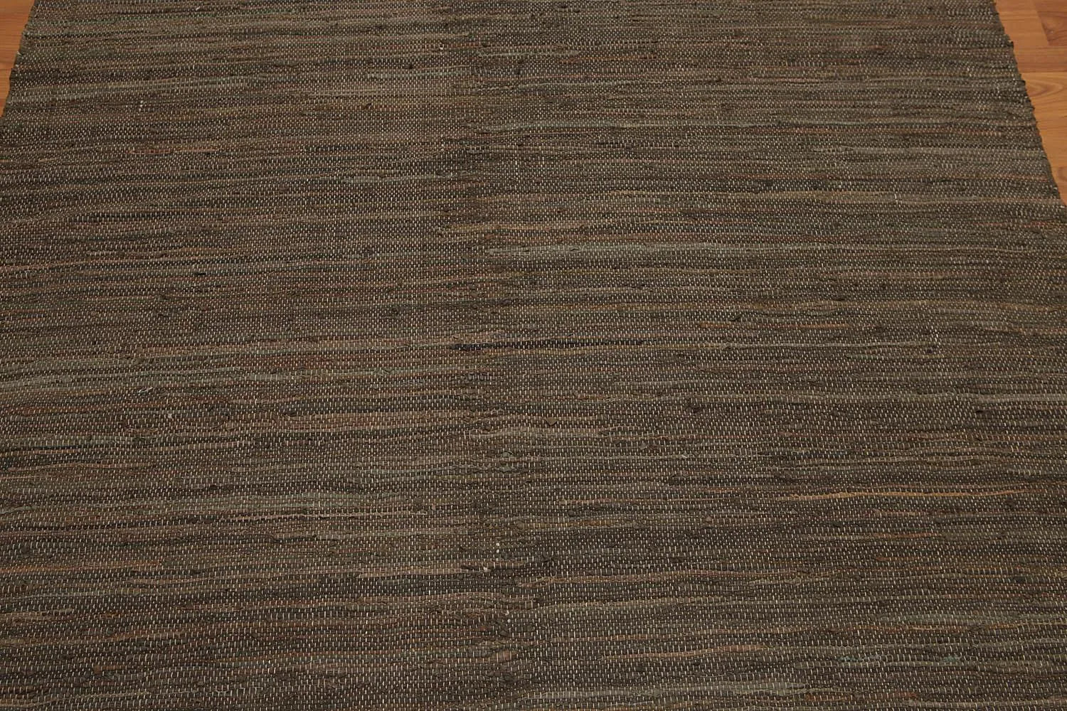6x9 Tone on Tone Leather Flat Pile Modern & Contemporary Oriental Area Rug-3