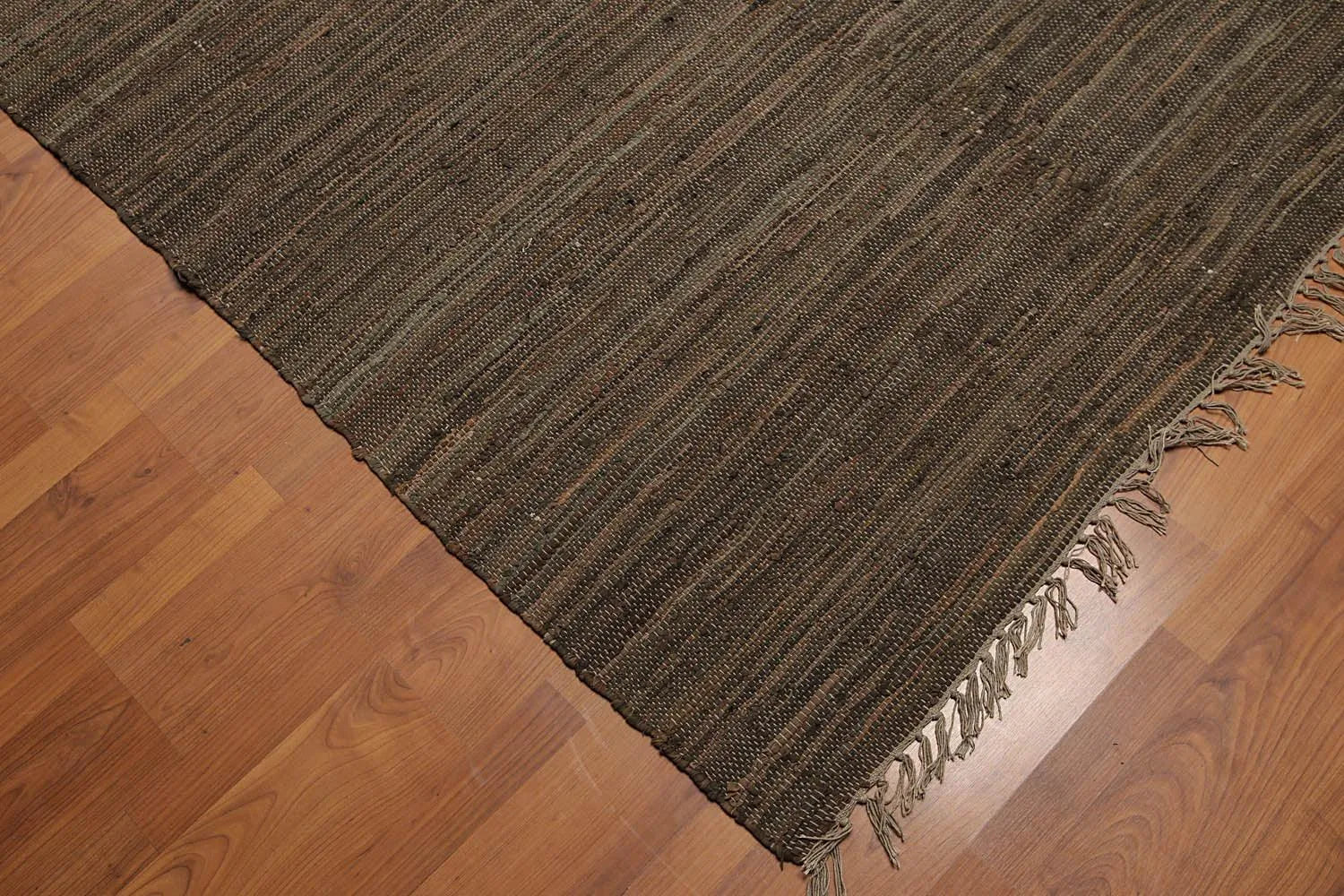 6x9 Tone on Tone Leather Flat Pile Modern & Contemporary Oriental Area Rug-4