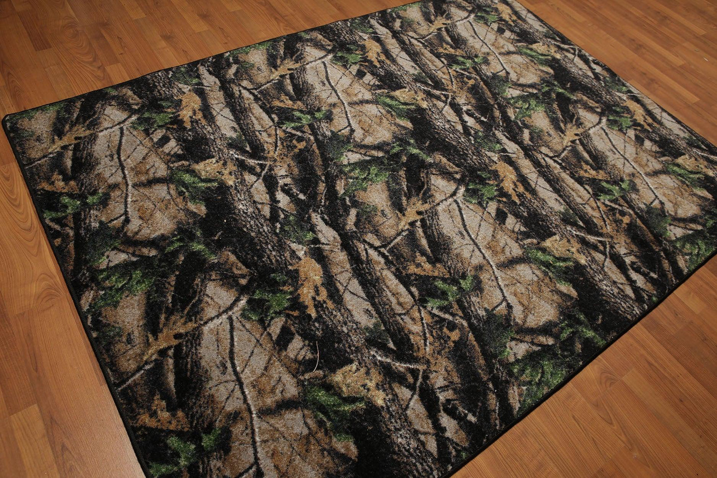 5'4"x7'8" Black, Green, Beige, Multi Color Machine Made Polypropylene Indonesian High Density Hand Carved Effect Modern Oriental Rug-1