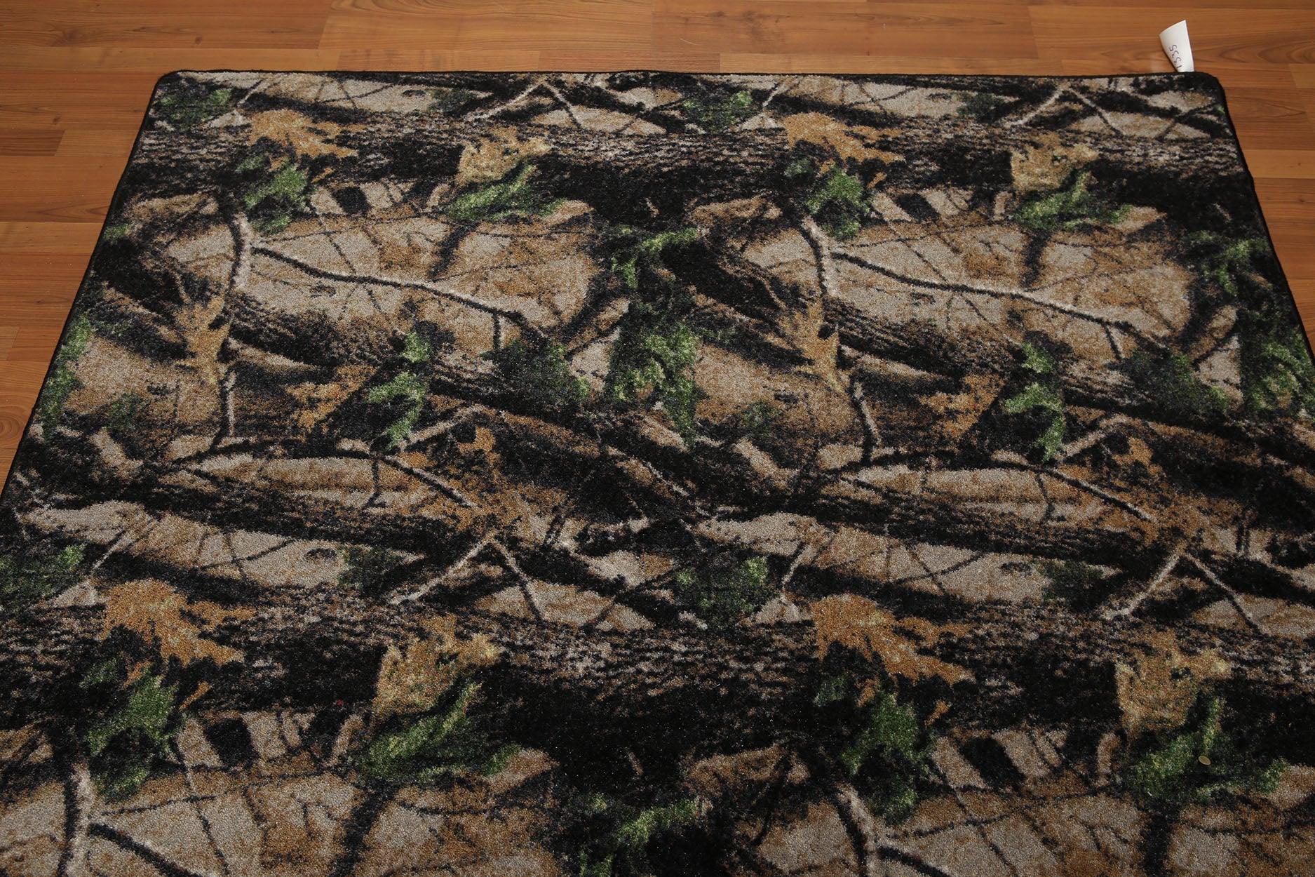 5'4"x7'8" Black, Green, Beige, Multi Color Machine Made Polypropylene Indonesian High Density Hand Carved Effect Modern Oriental Rug-2
