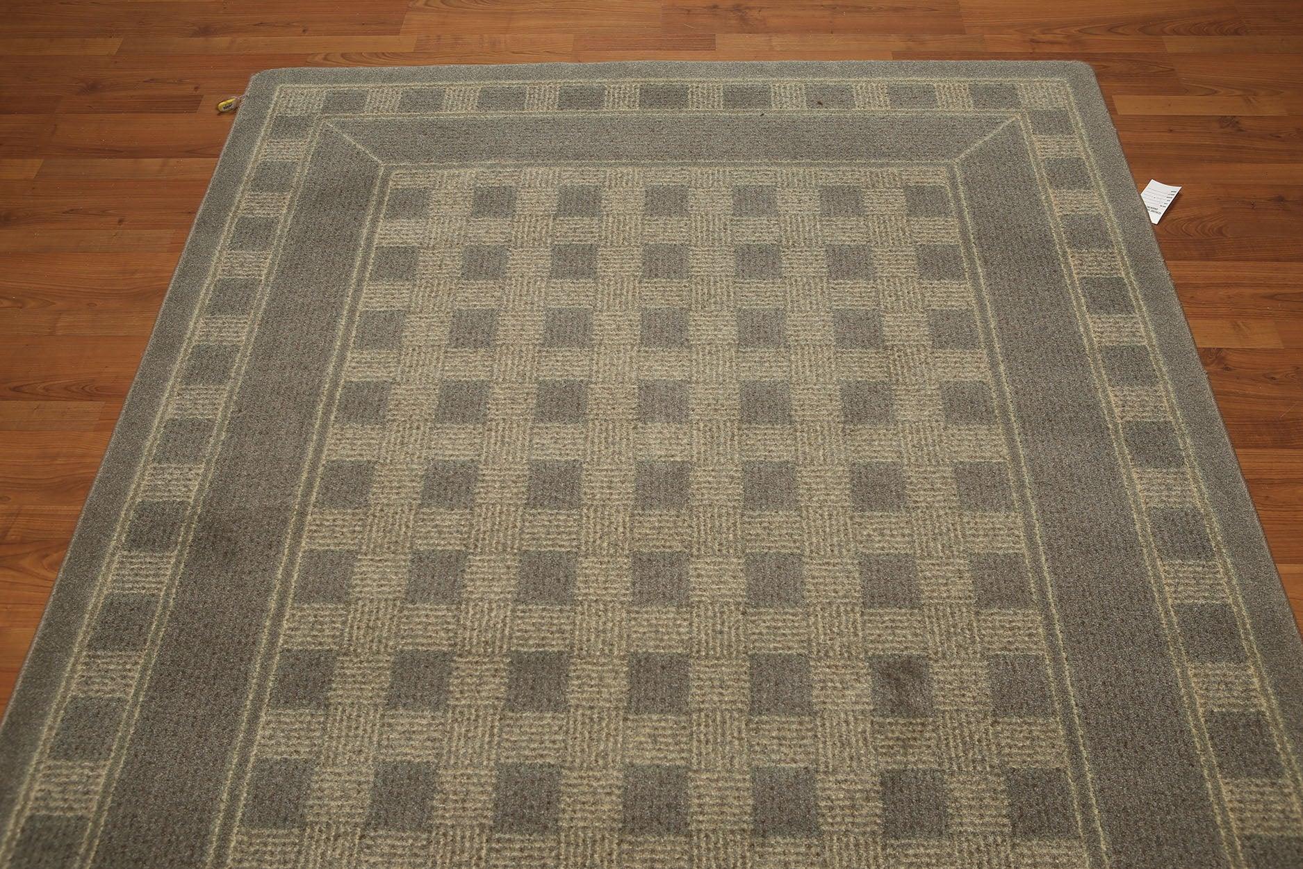 5'4"x7'8" Gray, Olive Green, Multi Color Machine Made Polypropylene Indonesian High Density Hand Carved Effect Modern Oriental Rug-2