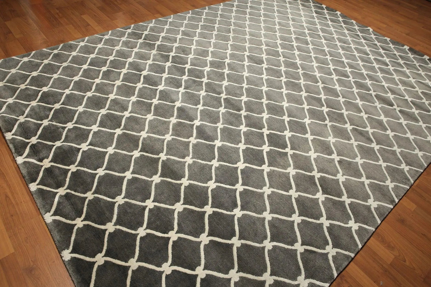 8' x 11' High end 100% wool Tibetan Hand Knotted Designer Rug Modern Gray-4