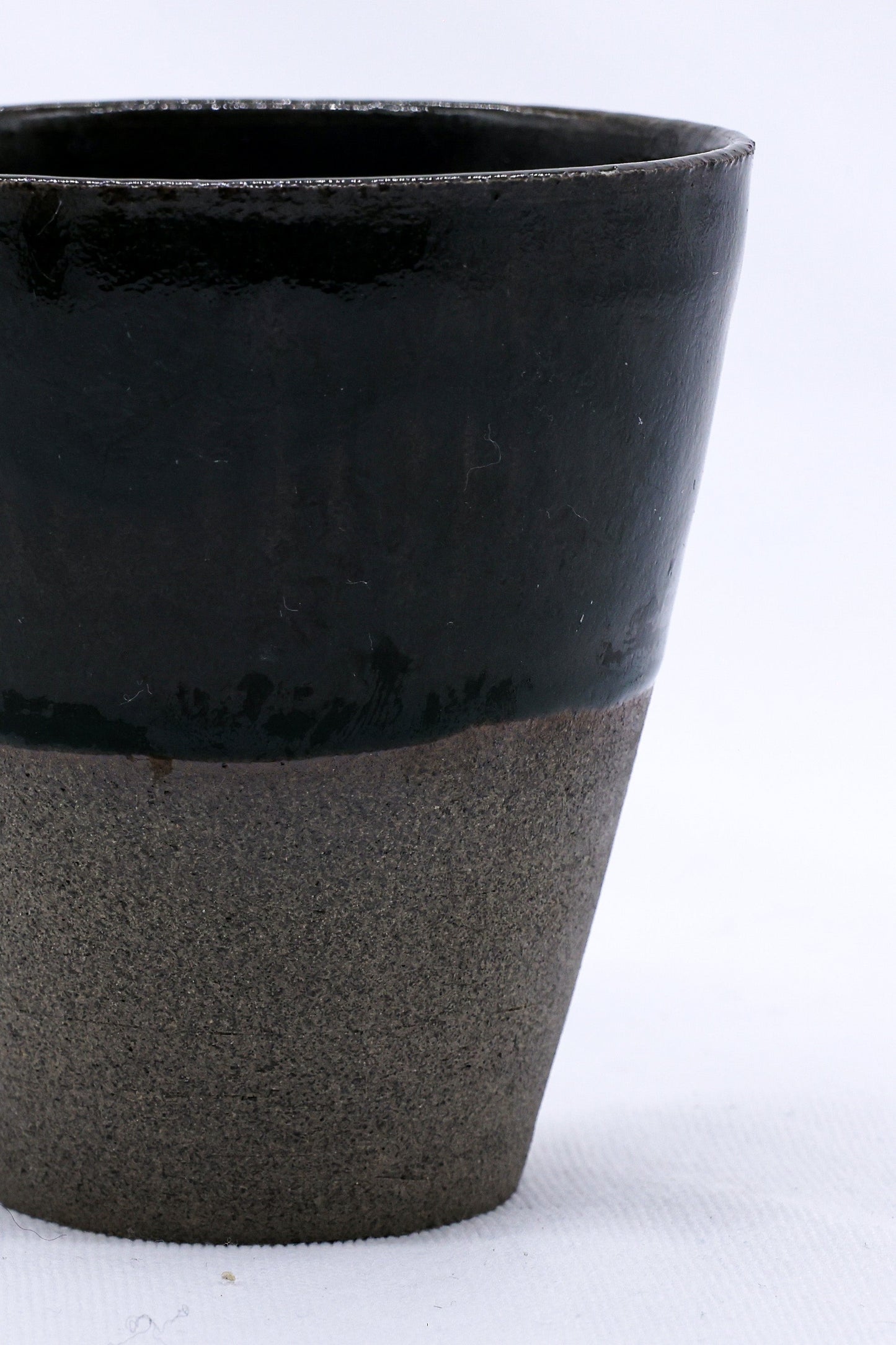 Bluverde Quadra Handmade Ceramic Smoked Grey Stoneware Tall Ceramic Cup-1
