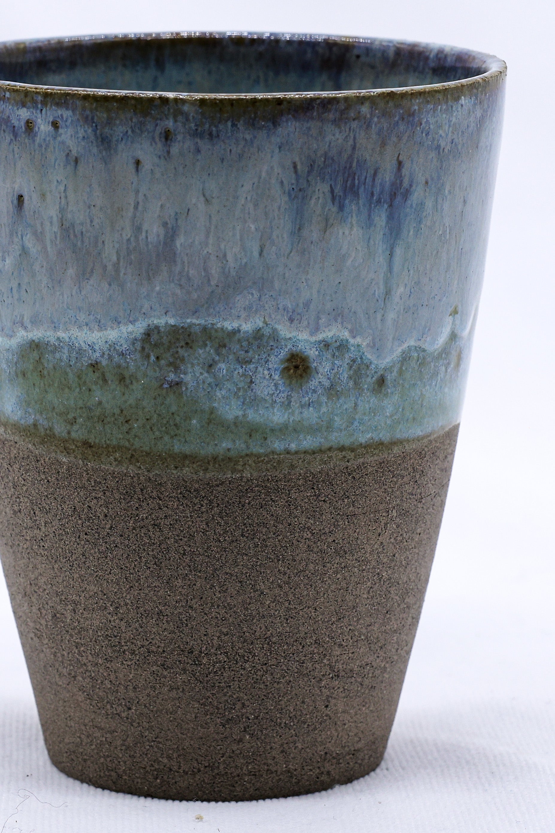 Bluvio Quadra Handmade Ceramic Smoked Grey Stoneware Tall Ceramic Cup-1