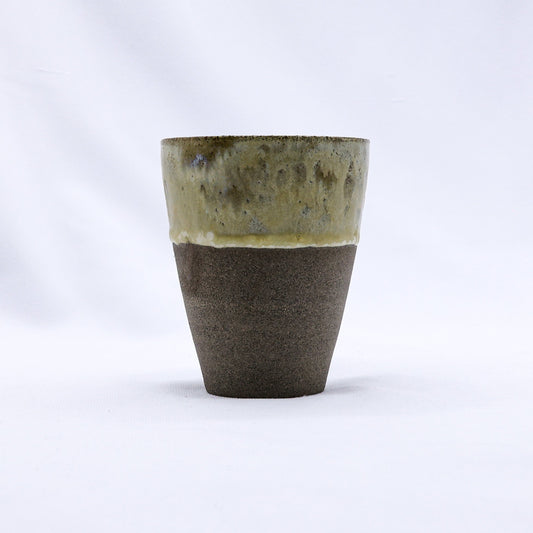 TerraBlu Quadra Handmade Ceramic Smoked Grey Stoneware Tall Ceramic Cup-0